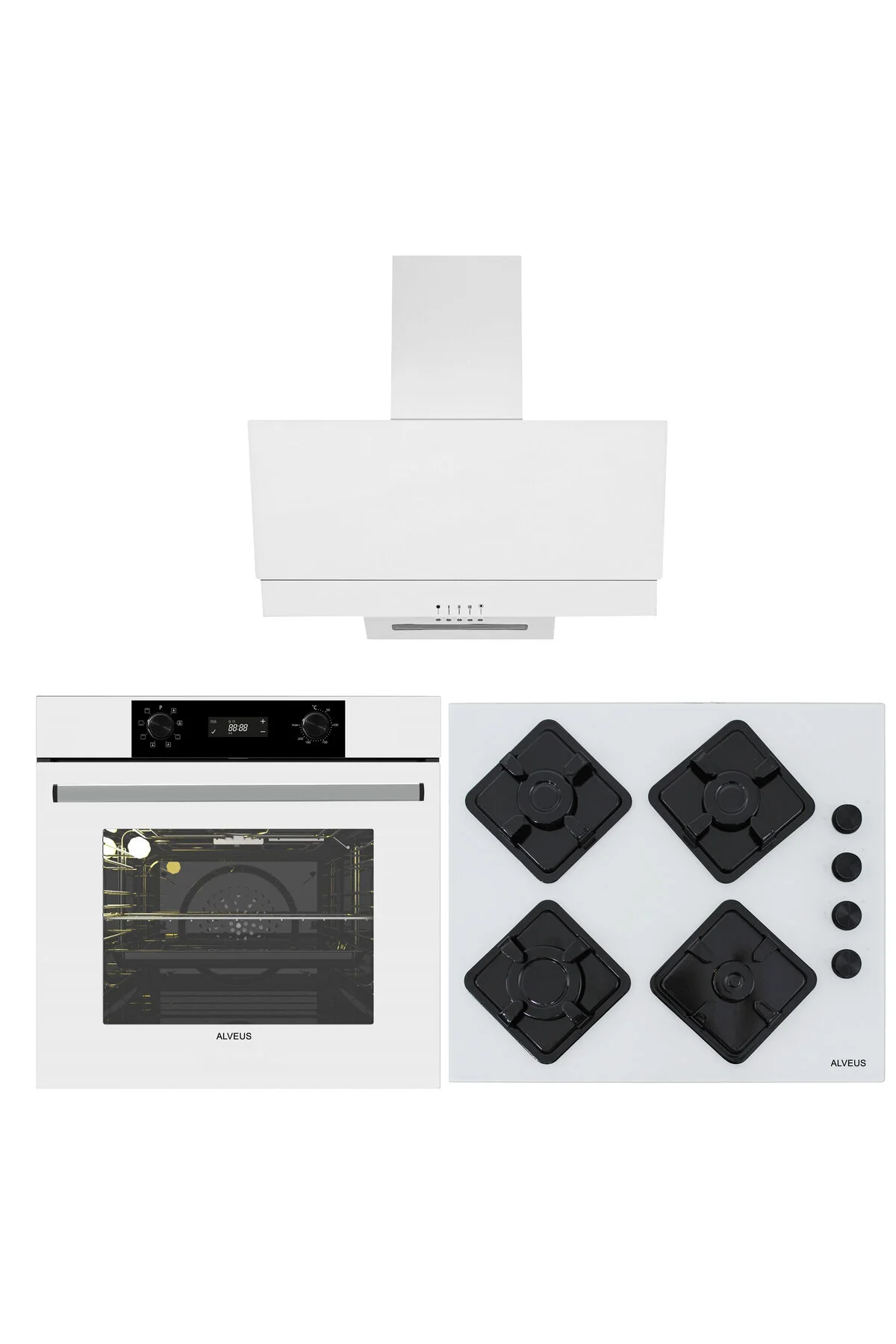 Alveus Baker Beyaz 3'lü Ankastre Set [f17-gls640-mfa627]