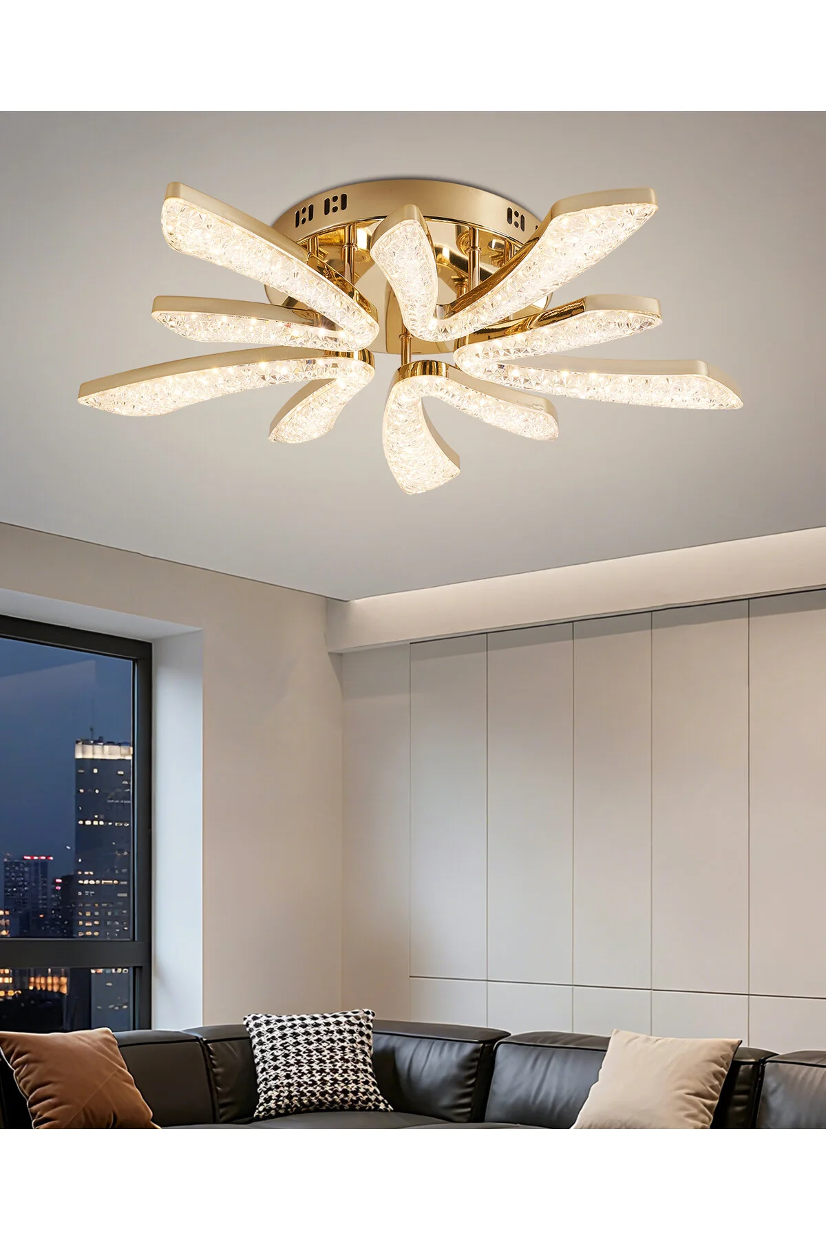 Apliqa Quinn 10'lu Gold 80 Watt Plafonyer 3 Renkli Led Avize