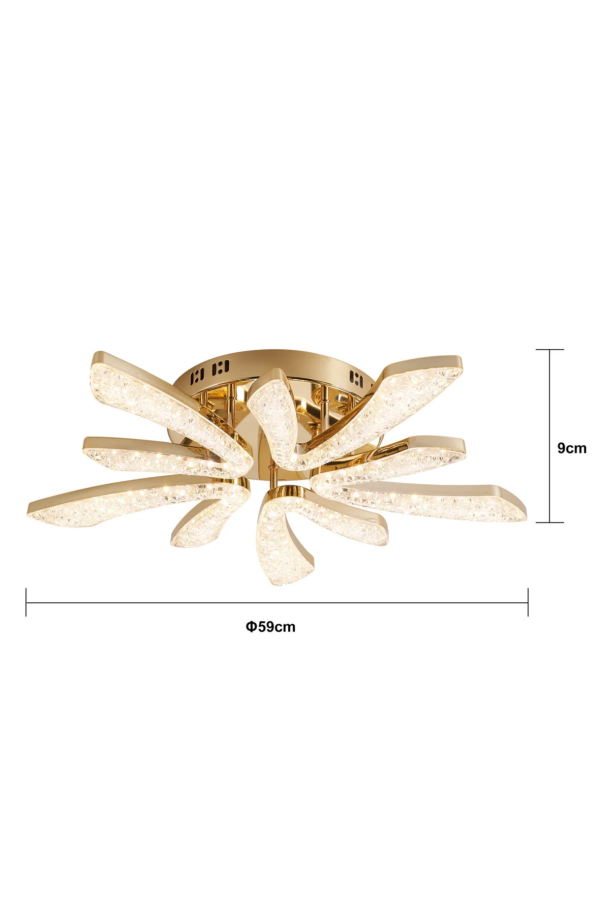 Apliqa Quinn 10'lu Gold 80 Watt Plafonyer 3 Renkli Led Avize