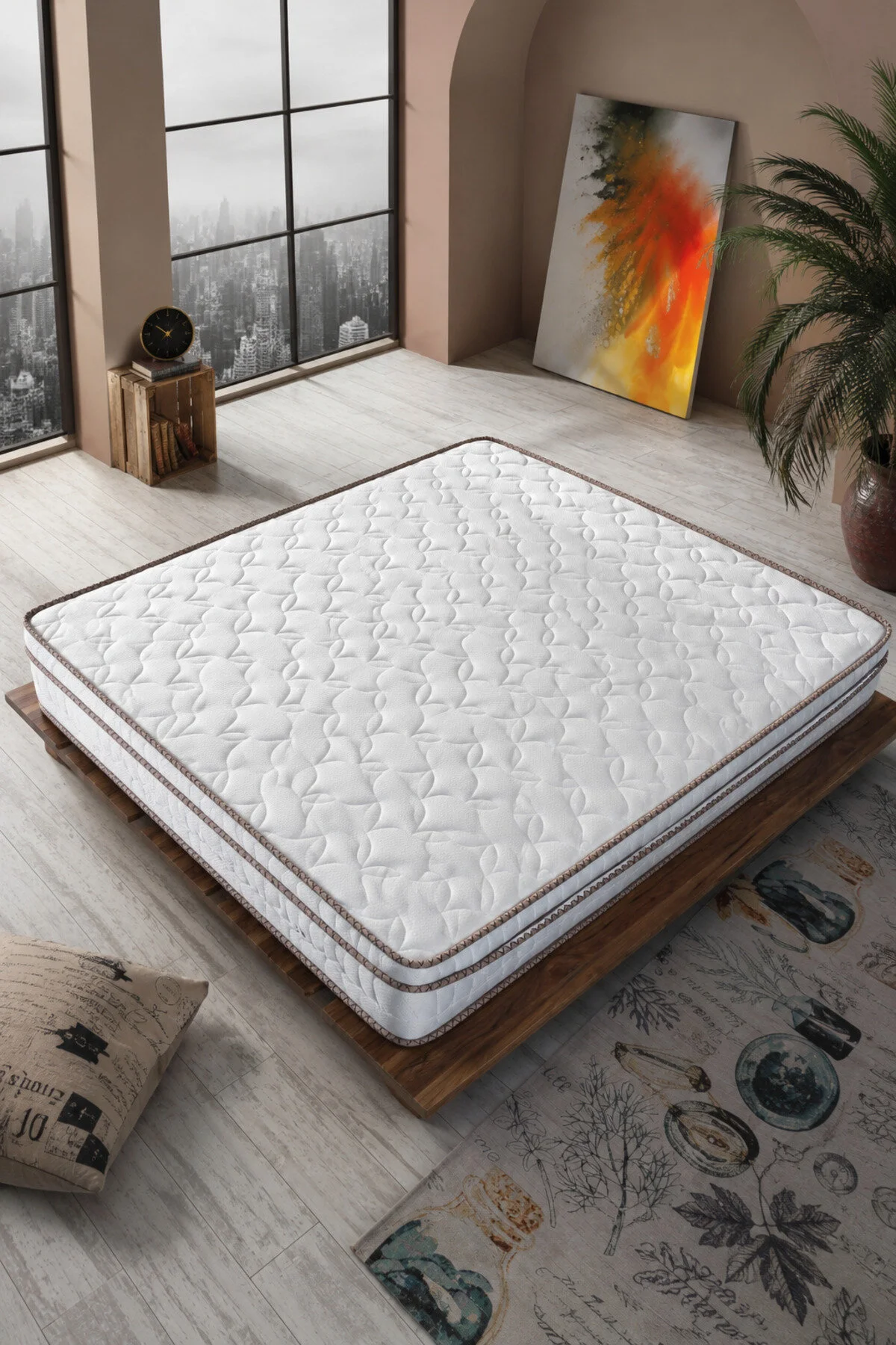 ASROYALLÜKS Kardelen Full Ortopedik Gizli Pedli Yaylı Yatak (20 Cm)