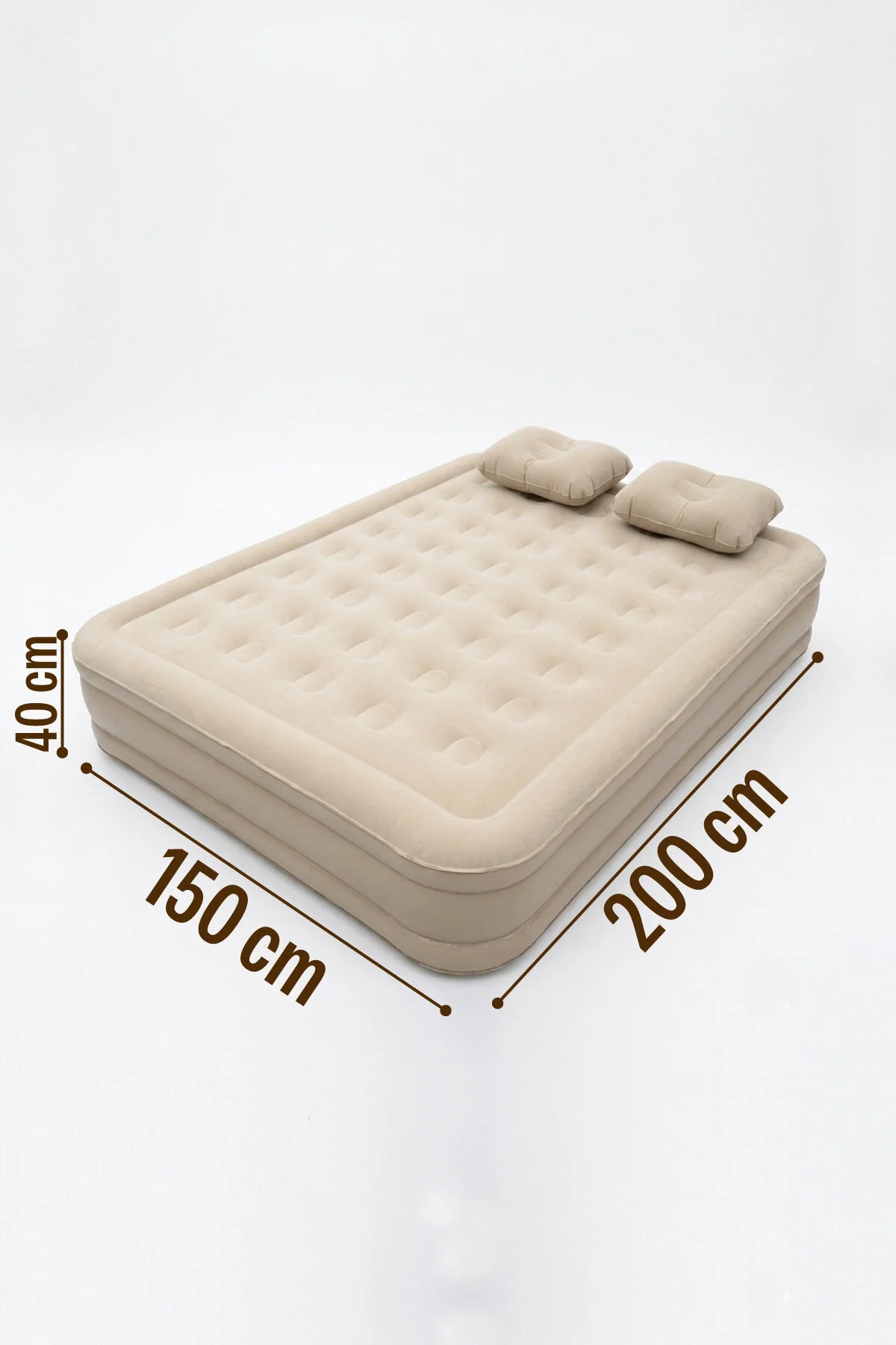 Blooma Çift Kişilik Kendinden Pompalı Şişme Yatak 150x200x40 cm 2 Yastık- Şarjlı Dahili Pompalı