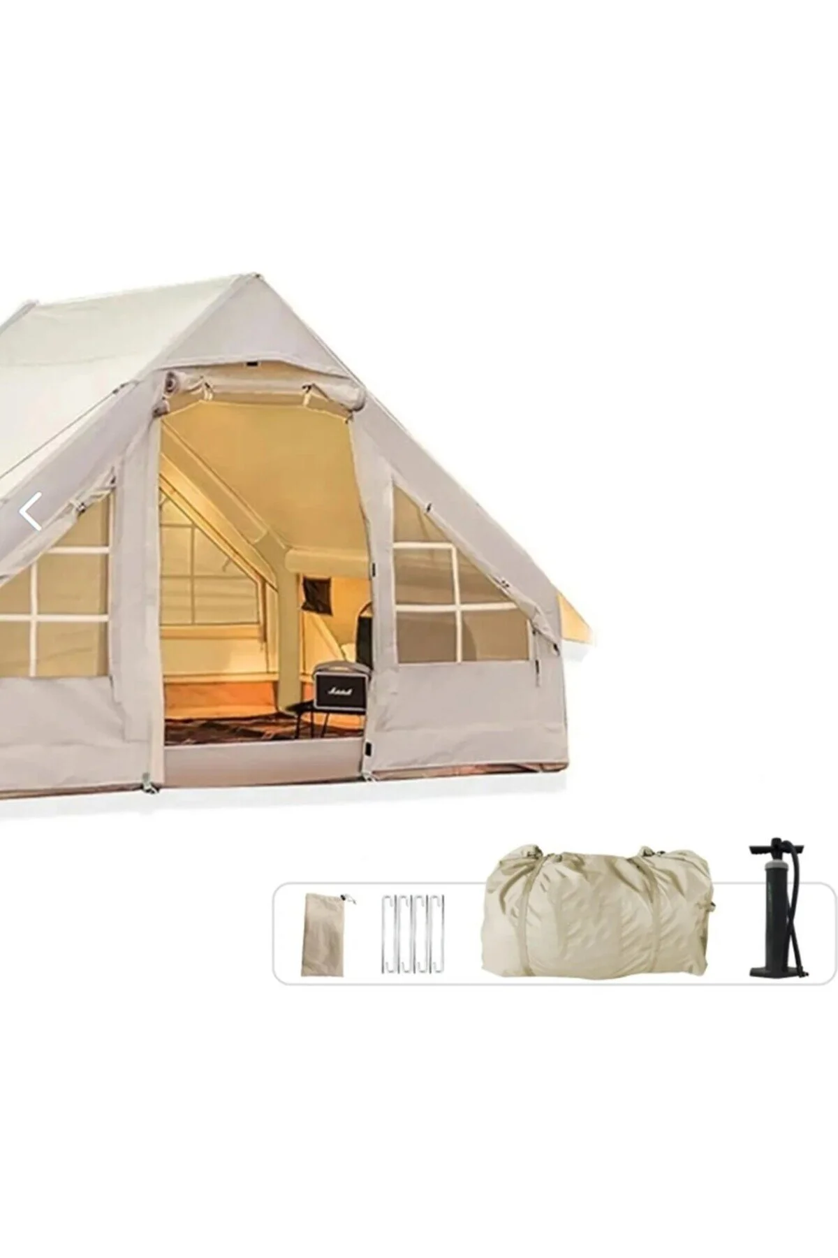 Campfit Şişme Çadır Tenteli Şişme Çadır – 300×210×190 cm 6m2 4-5 Kişilik Şişme Çadır Pompalı