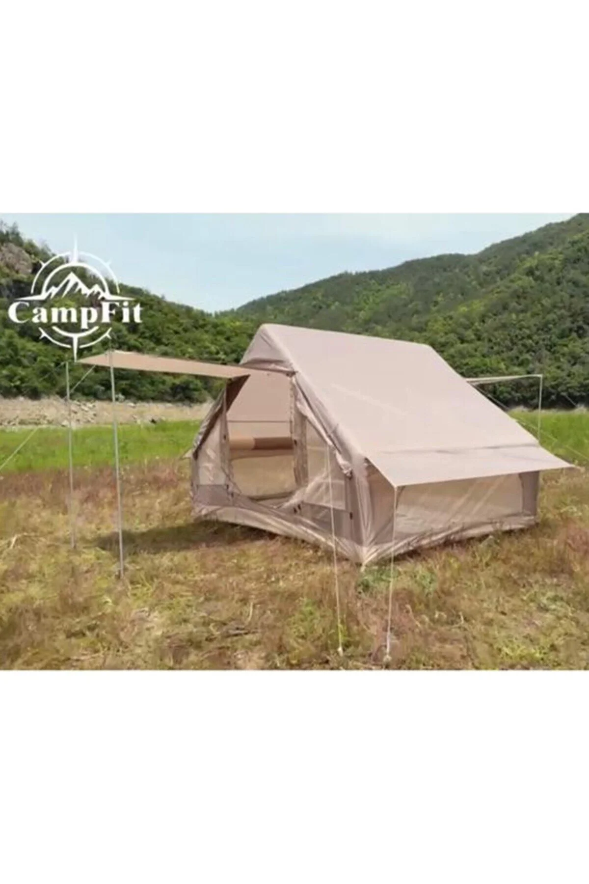 Campfit Şişme Çadır Tenteli Şişme Çadır – 300×210×190 cm 6m2 4-5 Kişilik Şişme Çadır Pompalı