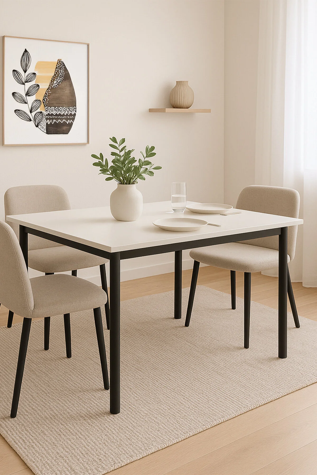 DEKOPRATİK ELEGANCE YEMEK MASASI BEYAZ 120X70