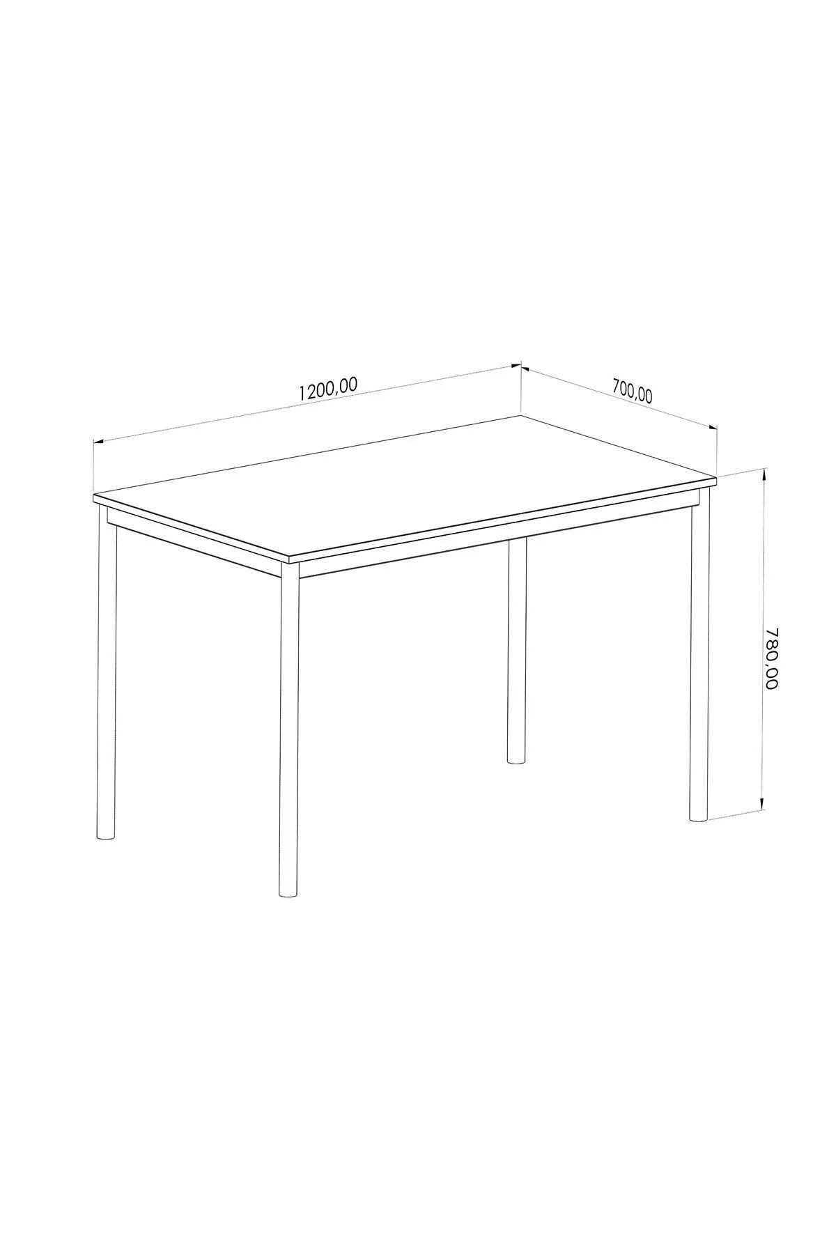 DEKOPRATİK ELEGANCE YEMEK MASASI BEYAZ 120X70