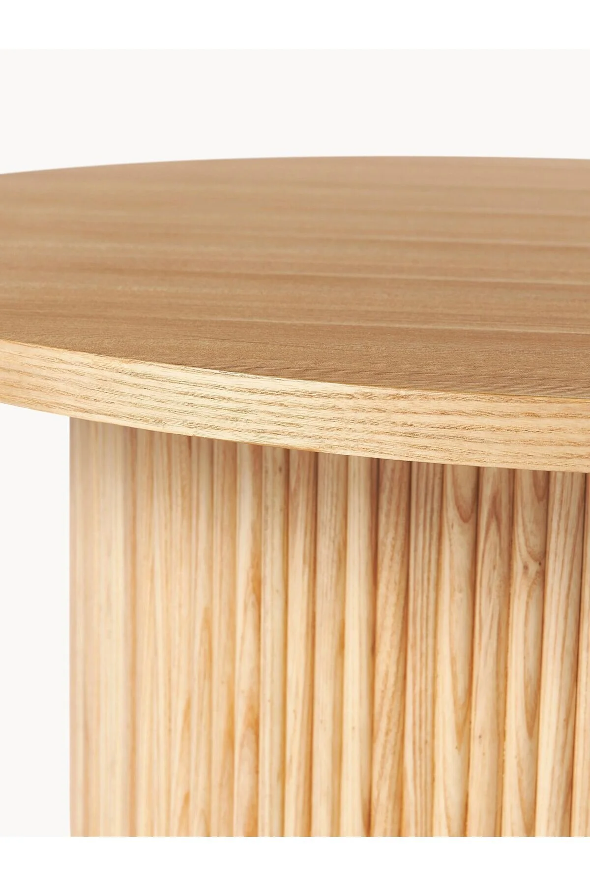 Eriza Home 1010 Yuvarlak Modern Çıtalı Orta Sehpa, Naturel