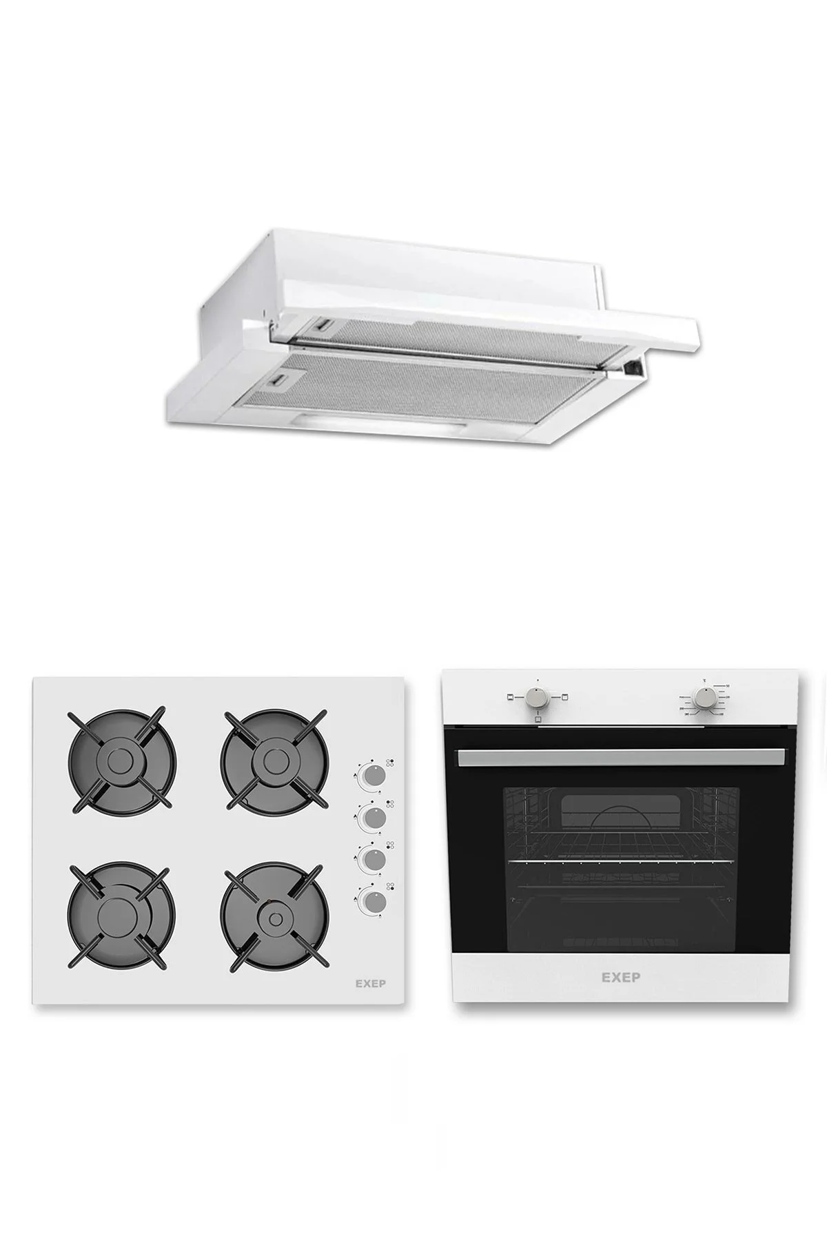 Exep Mio Beyaz 3 Lü Ankastre Set (e4e-eo320-ef200)