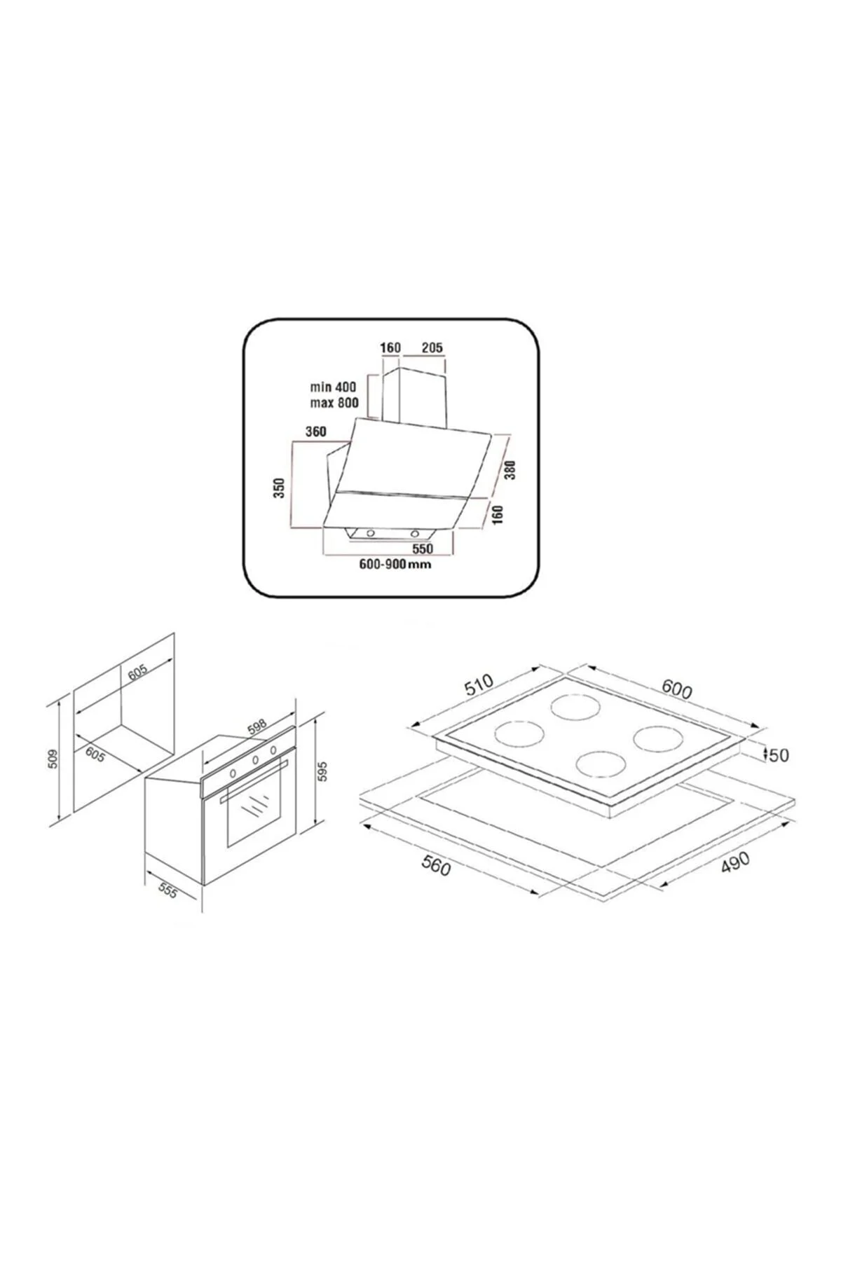 Exep Mio Beyaz 3 Lü Ankastre Set (e4e-eo320-ef200)