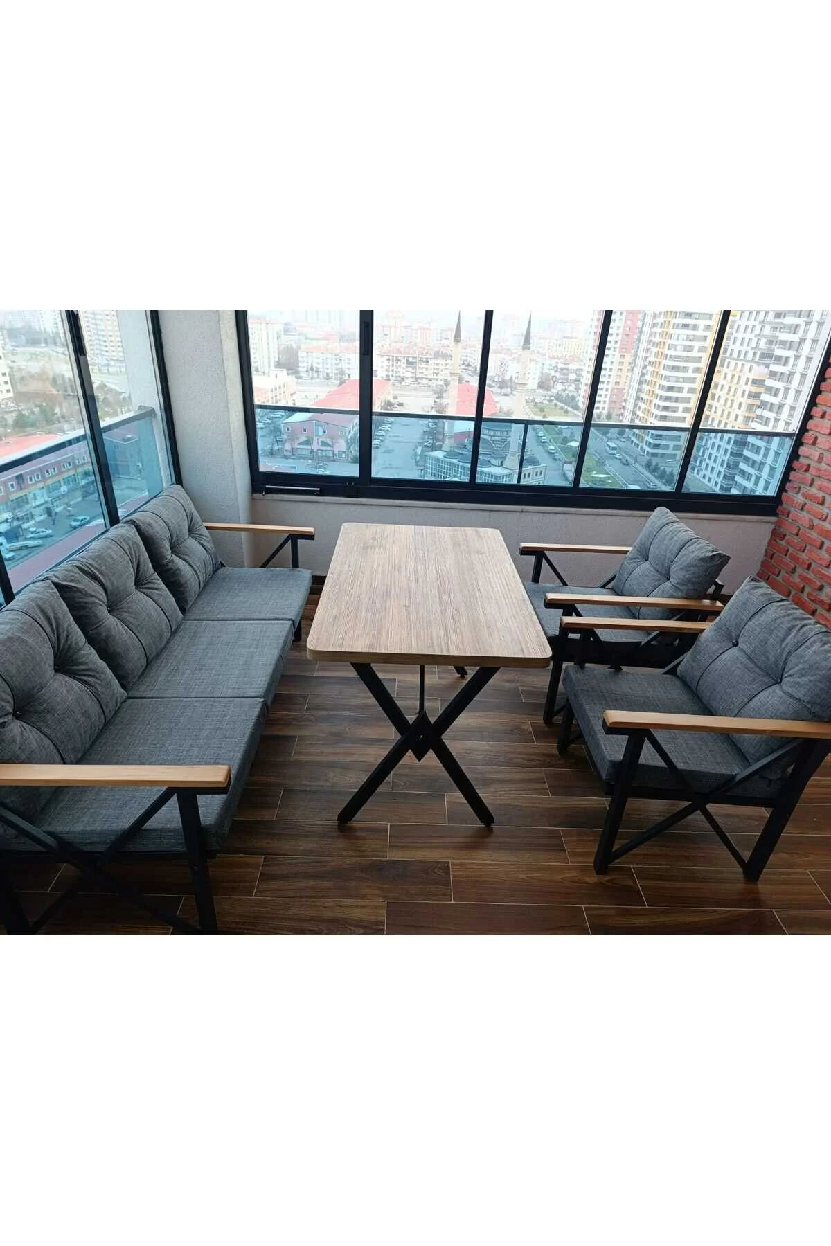 GÜL KONSEPT 3-1-1 MASALI(ORTA GRİ) BAHÇE VE BALKON TAKIMLARI