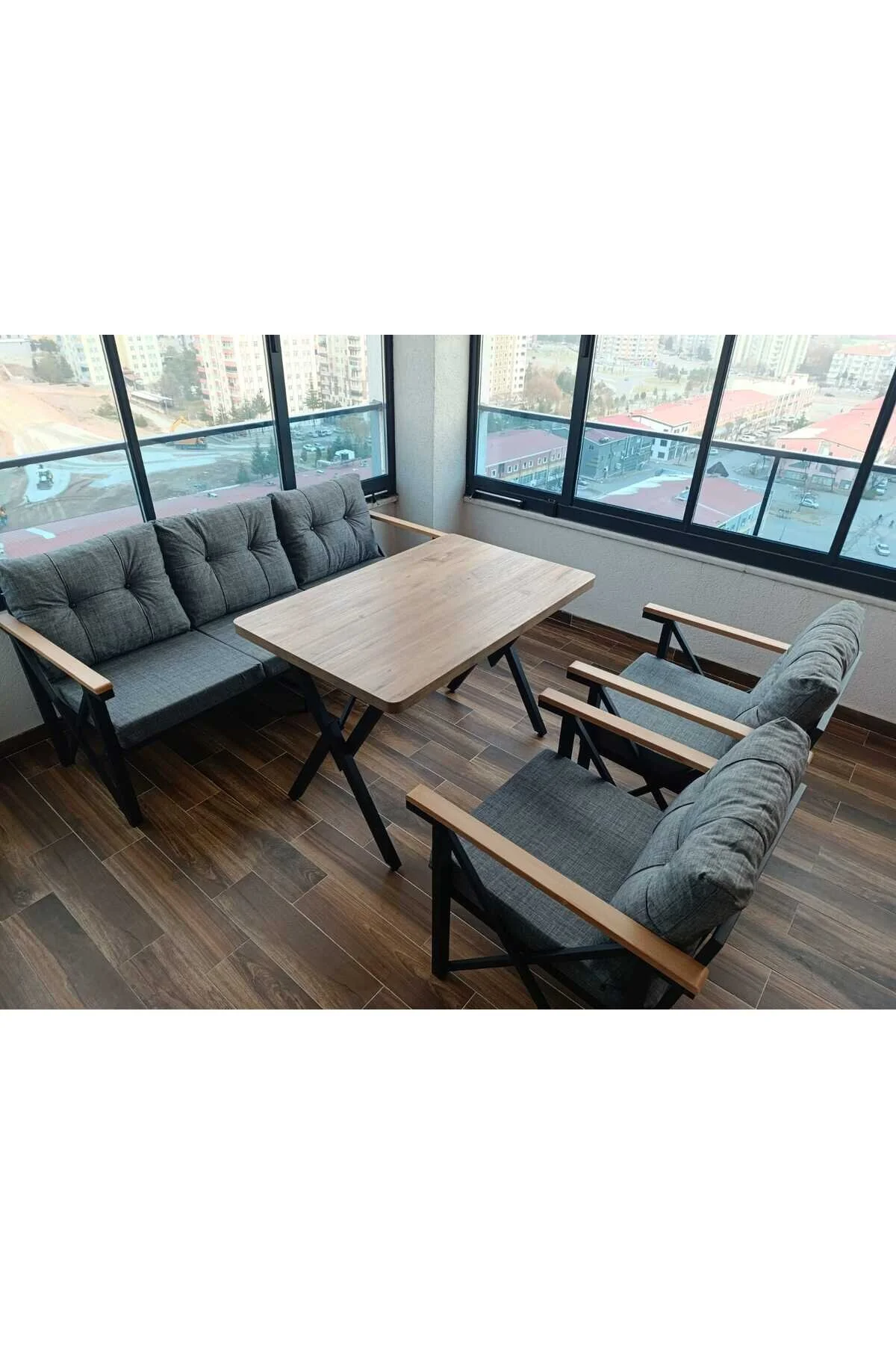 GÜL KONSEPT 3-1-1 MASALI(ORTA GRİ) BAHÇE VE BALKON TAKIMLARI