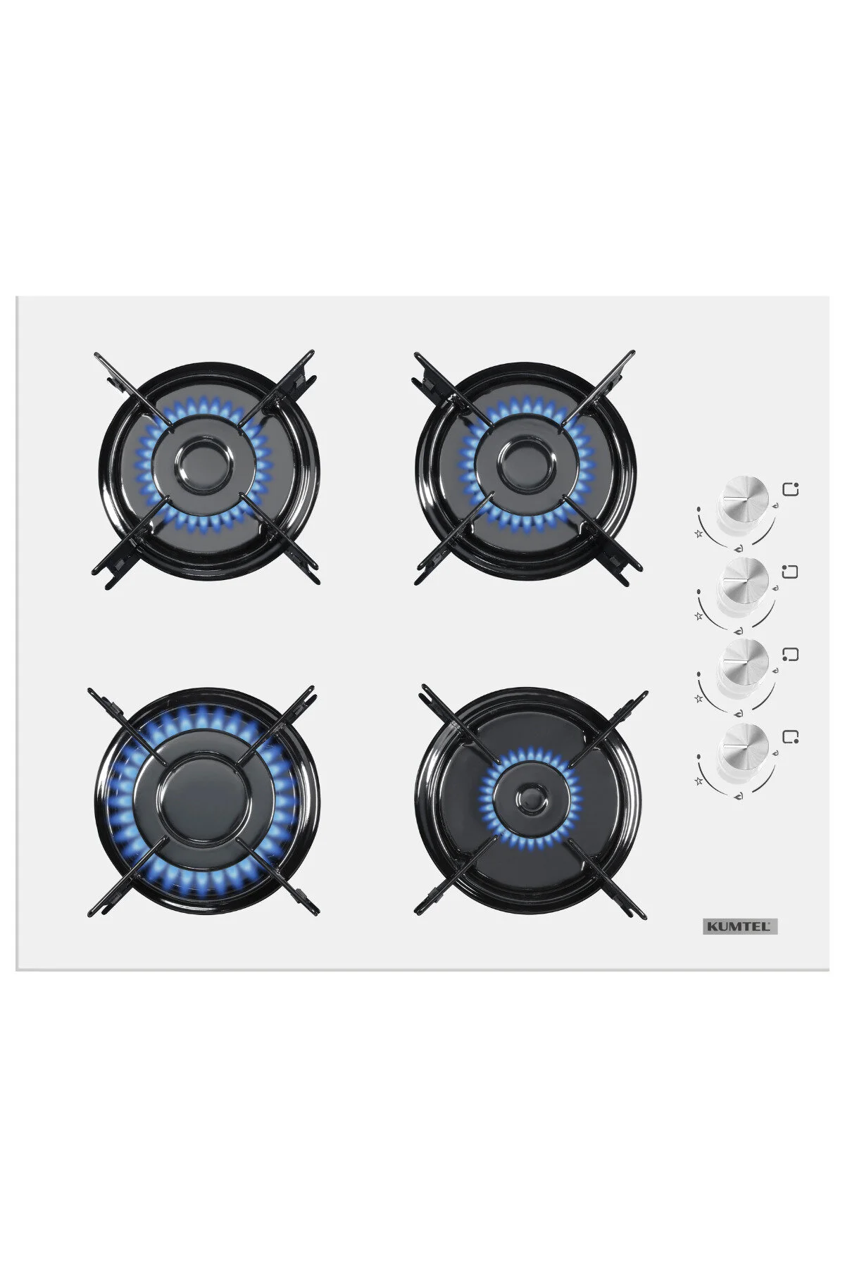 KUMTEL Home Basic Beyaz Cam Ankastre Set