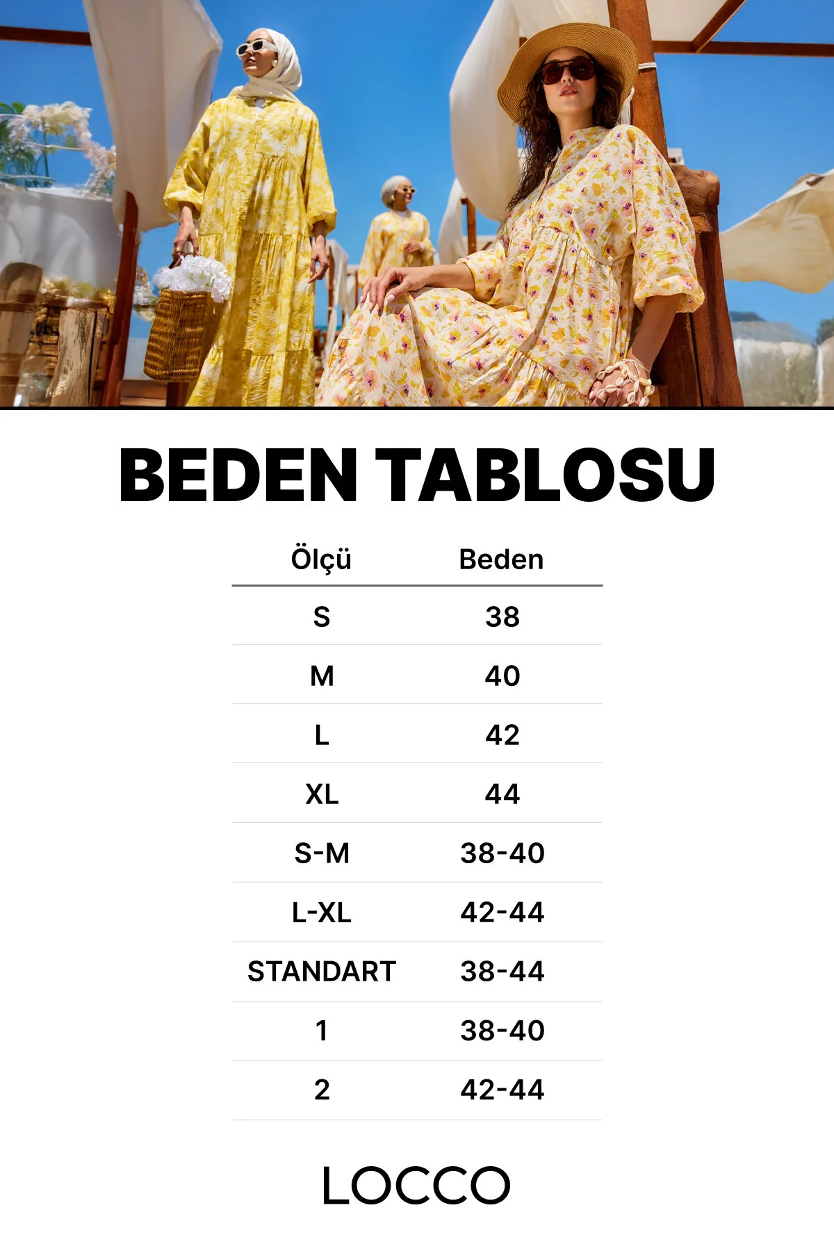 LOCCO Kadın Tyess Desenli Elbise Krem