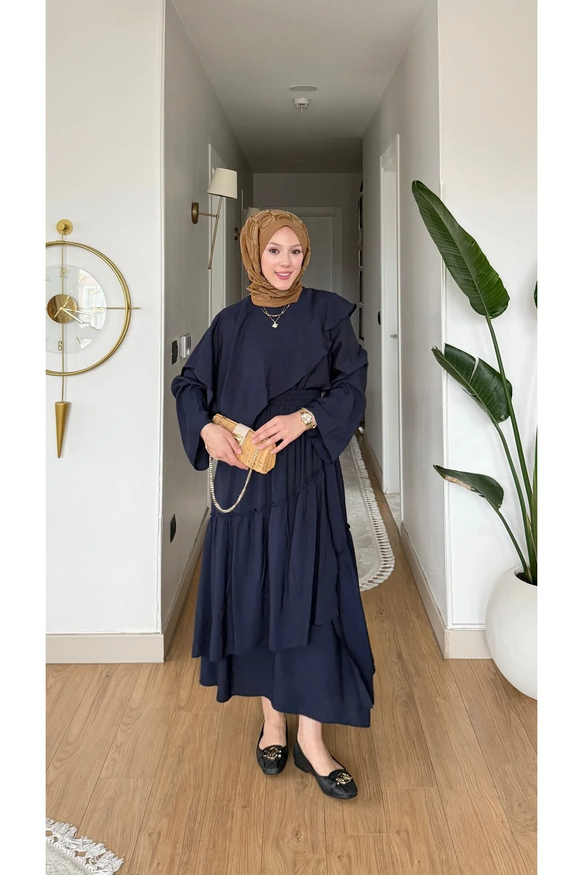 merve ada design Rosella Fırfır Detaylı Etekli Takım