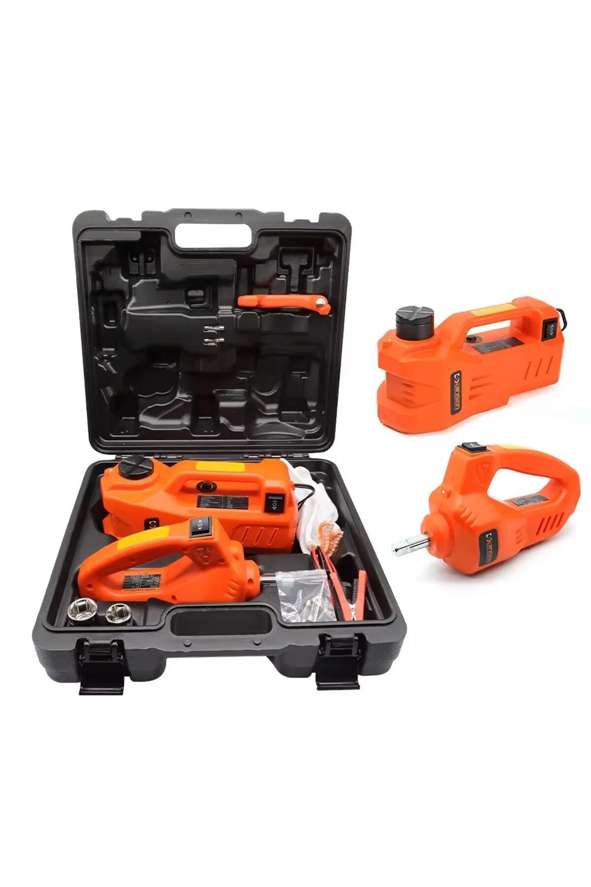 MOONSHOP PRO Seri Elektirikli Araba Kriko Kiti 5 Ton 12 V Hidrolik Kriko Bijon Anahtarı Seti Darbe Anahtarı