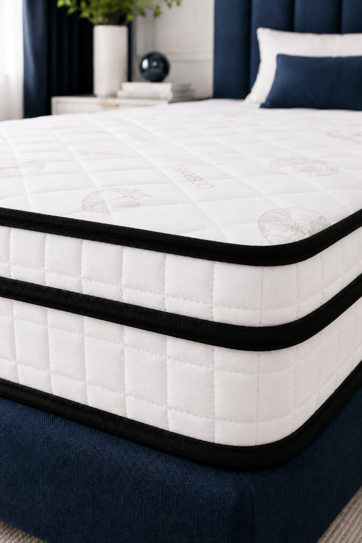 MUBO Full Ortopedik Bamboo Ekstra Yaylı Yatak 20cm Özel Ölçü Seçenekli