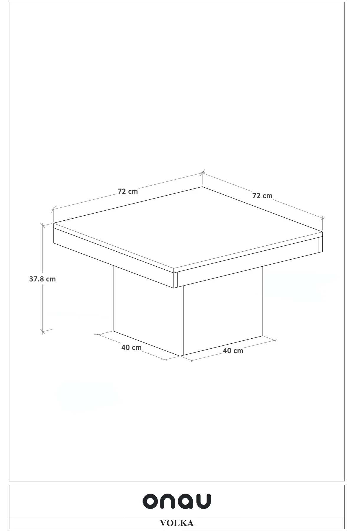 OBİ Atölye VOLKA Orta Sehpa 72x72 cm İskandinav Stili Küp Sehpa
