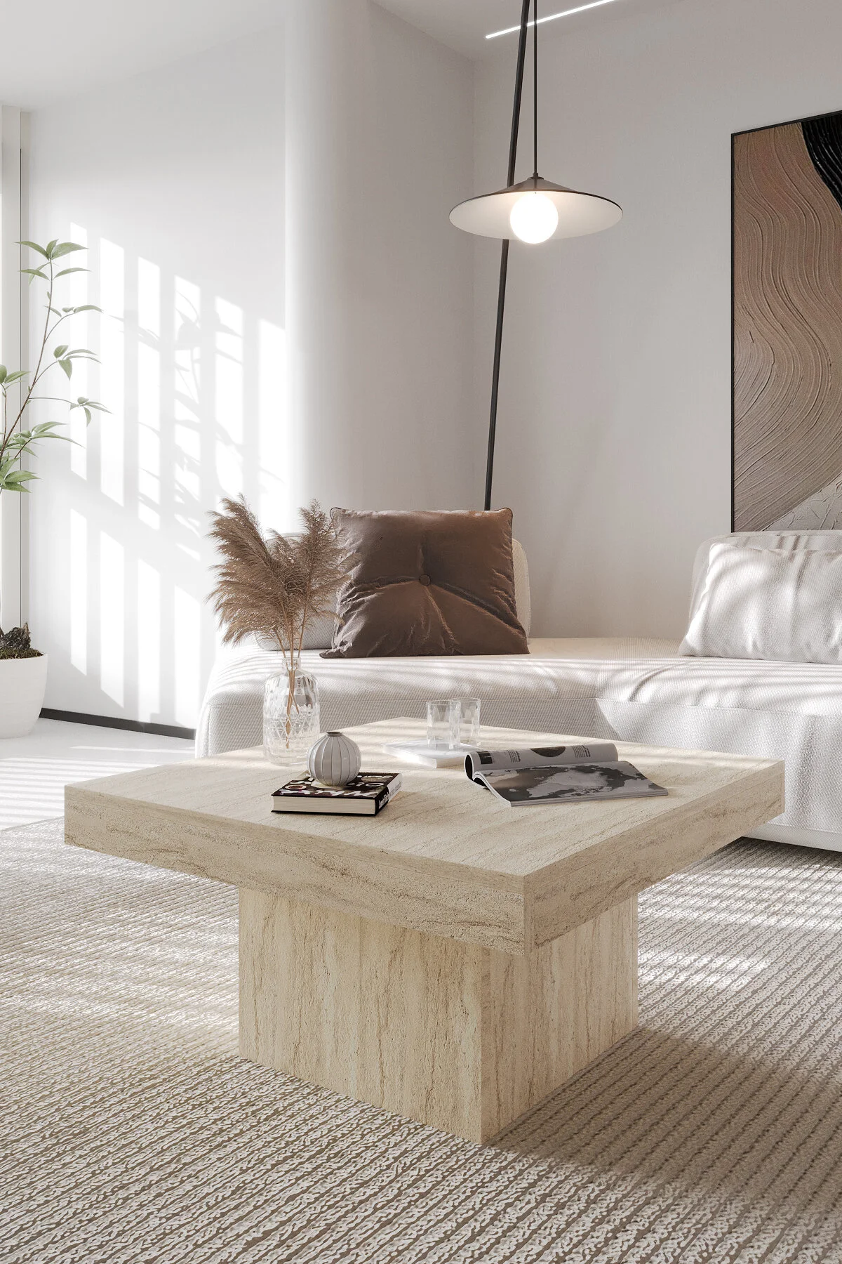 OBİ Atölye VOLKA Orta Sehpa 72x72 cm İskandinav Stili Küp Sehpa