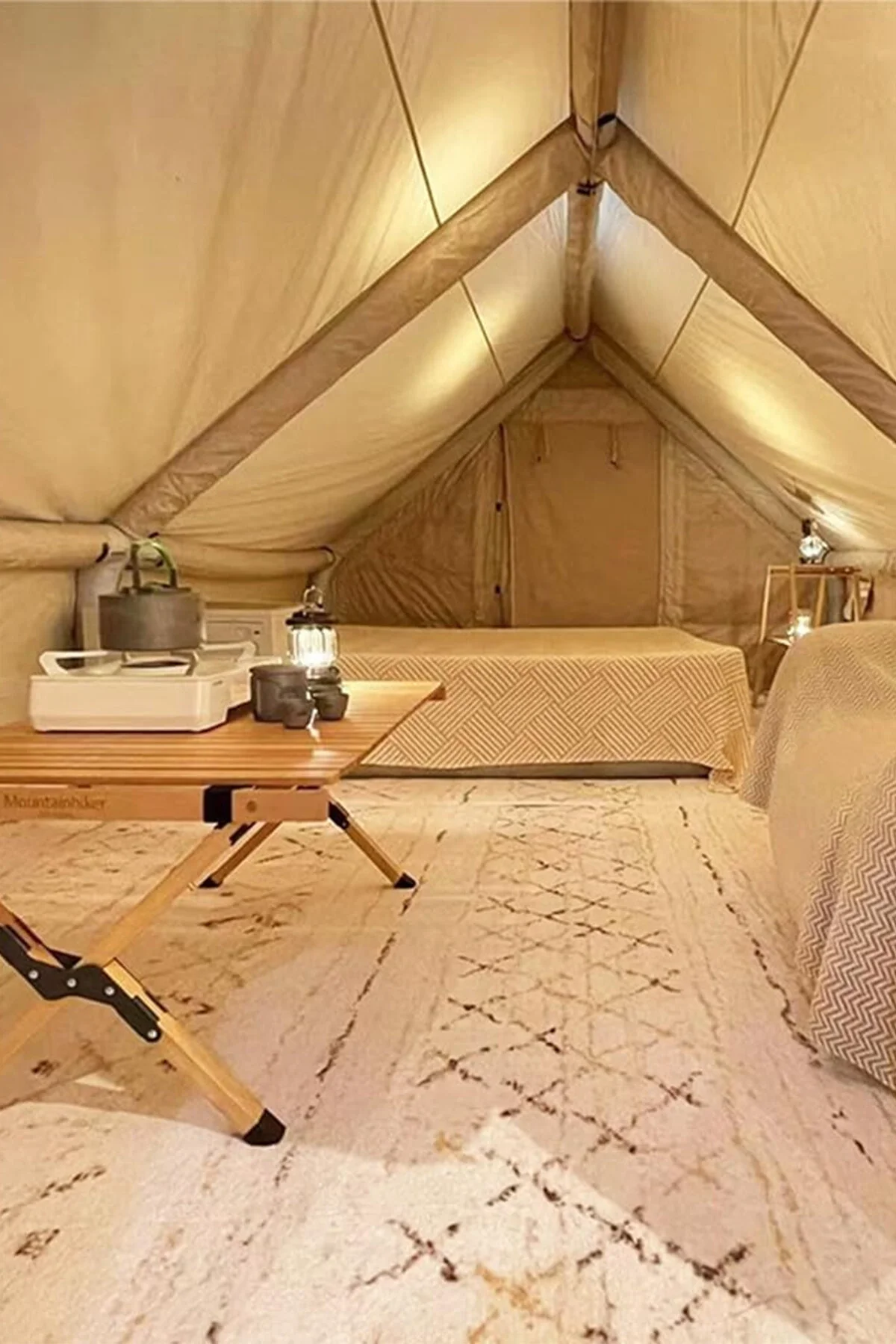 Onetick 12 Kişilik 4 Mevsim Şişme Kamp Çadırı 300x400 12 M2 Yükseklik 210 Cm (Kış Şartlarına Uygundur)