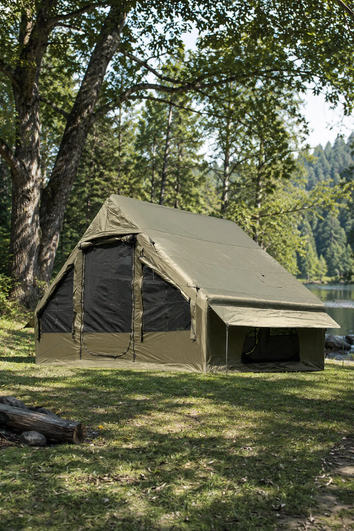 Onetick 6 Kişilik 4 Mevsim Şişme Çadır Şeffaf Tavan Pencereli (2 Kapılı) 300x210x200cm (Kış Şartlarına Uygun)