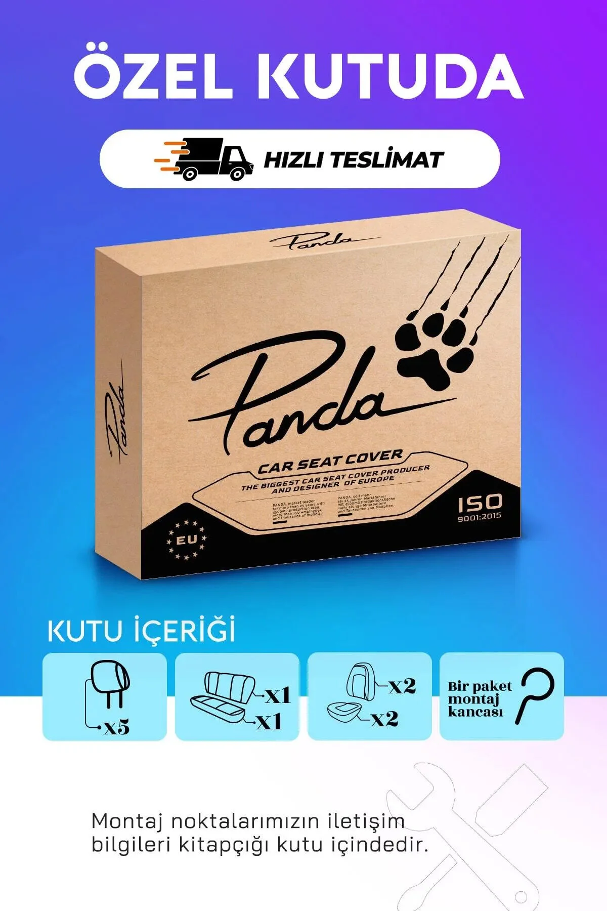 Panda Kılıf PANDA FLORİDA SERİSİ PİKE KUMAŞ OTO KOLTUK KILIFI - TAM SET