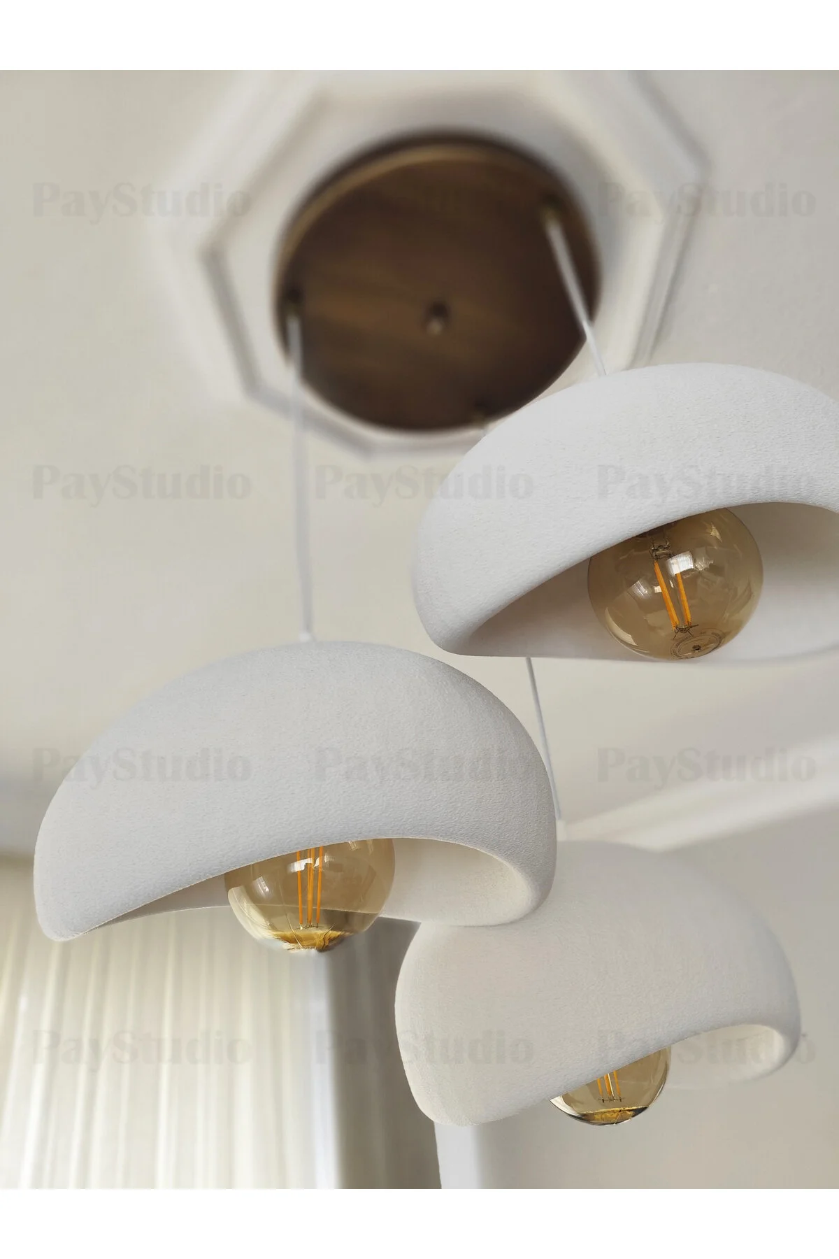 PayStudio Beton Görünüm 3 Lü Sarkıt Avize Bohem Modern Rustik (E27 Ampul Hediyedir.)