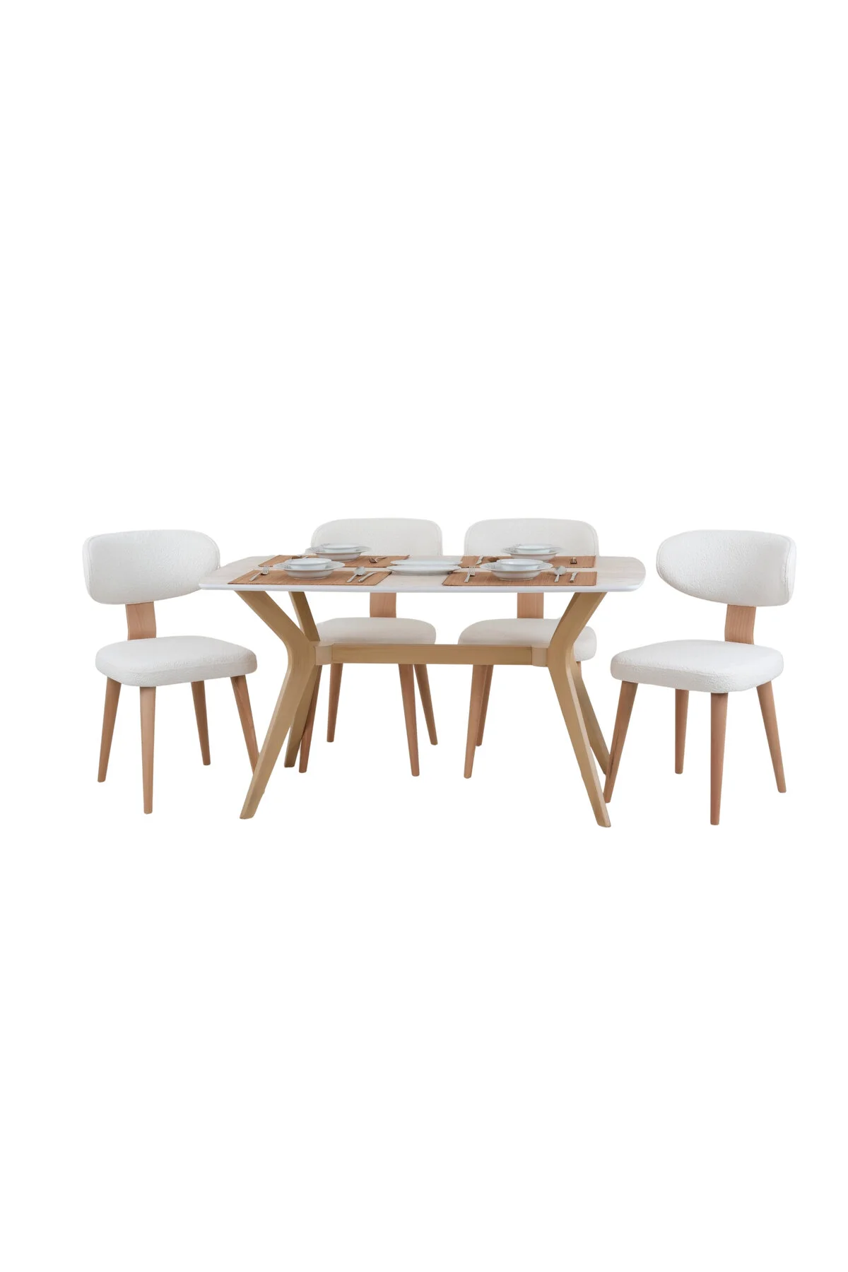 PLASMOB 80X120 MDF Mutfak Masası (Sadece Masa) Salon Masası Balkon Masası Viktoria Serisi-Traverten/Ceviz
