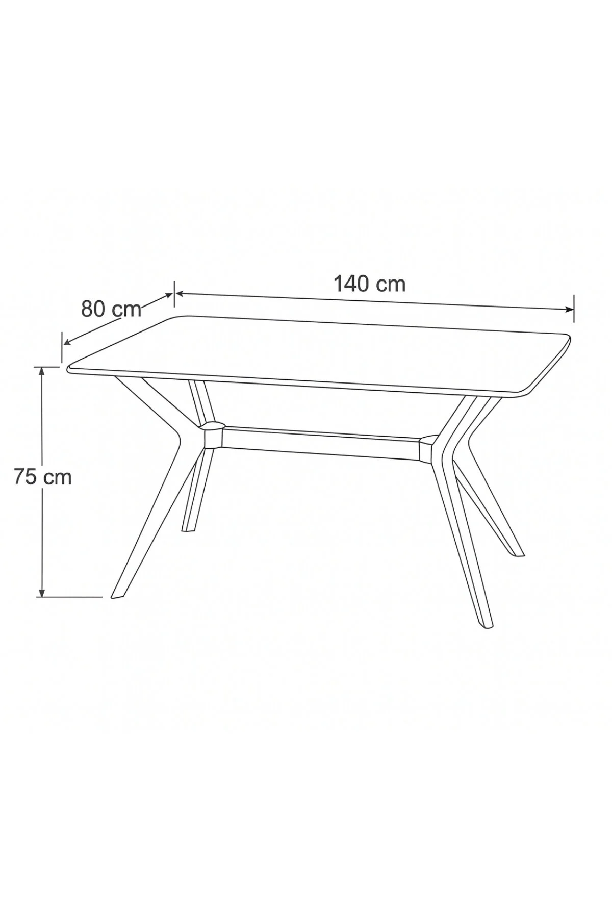 PLASMOB 80x140 Mutfak Masası Takımı 1 Masa + 4 Sandalye Salon Masası Viktoria Model-Traverten/Ceviz
