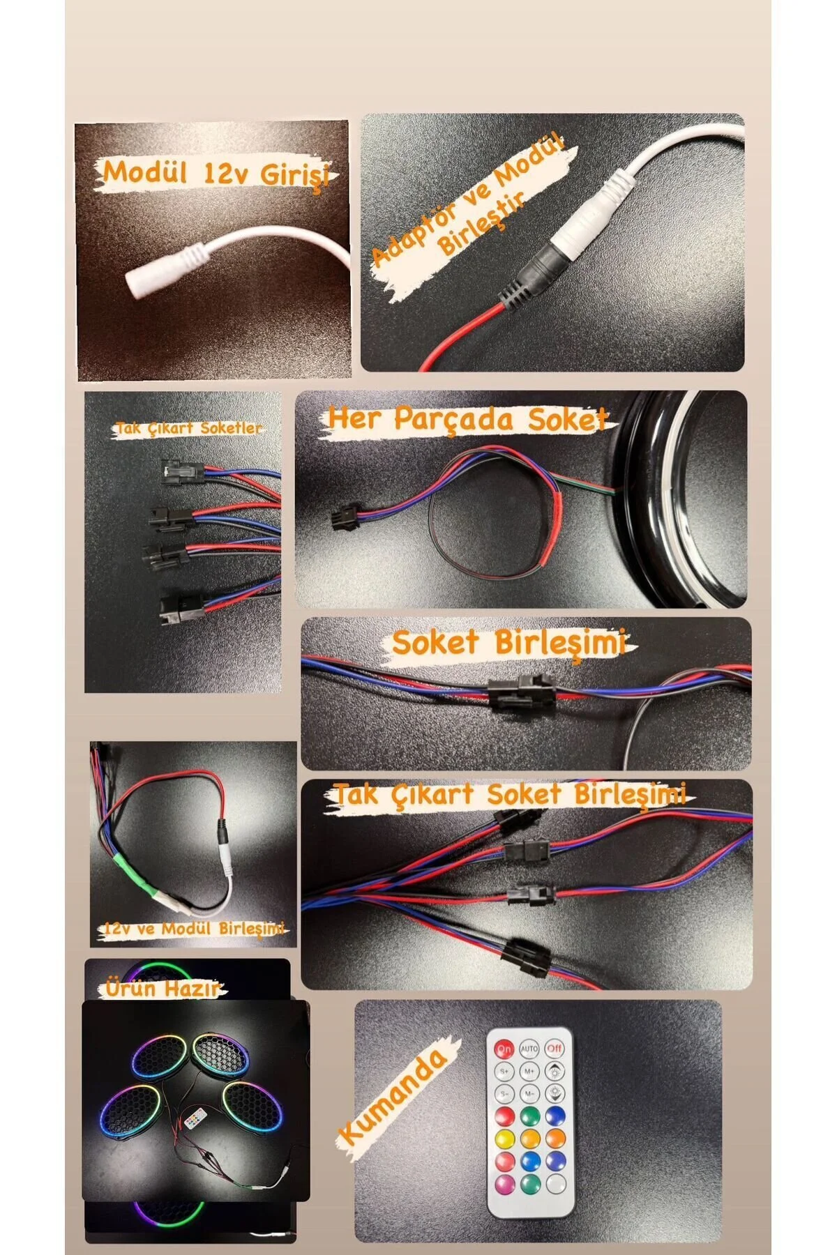 POZART AUDİO SYSTEMS Piksel Neon Ledli Oval 6*9 Hoparlör Midrange Kapağı 4adet Kapak+Modül Soket Tak Çıkart Kolay Montaj