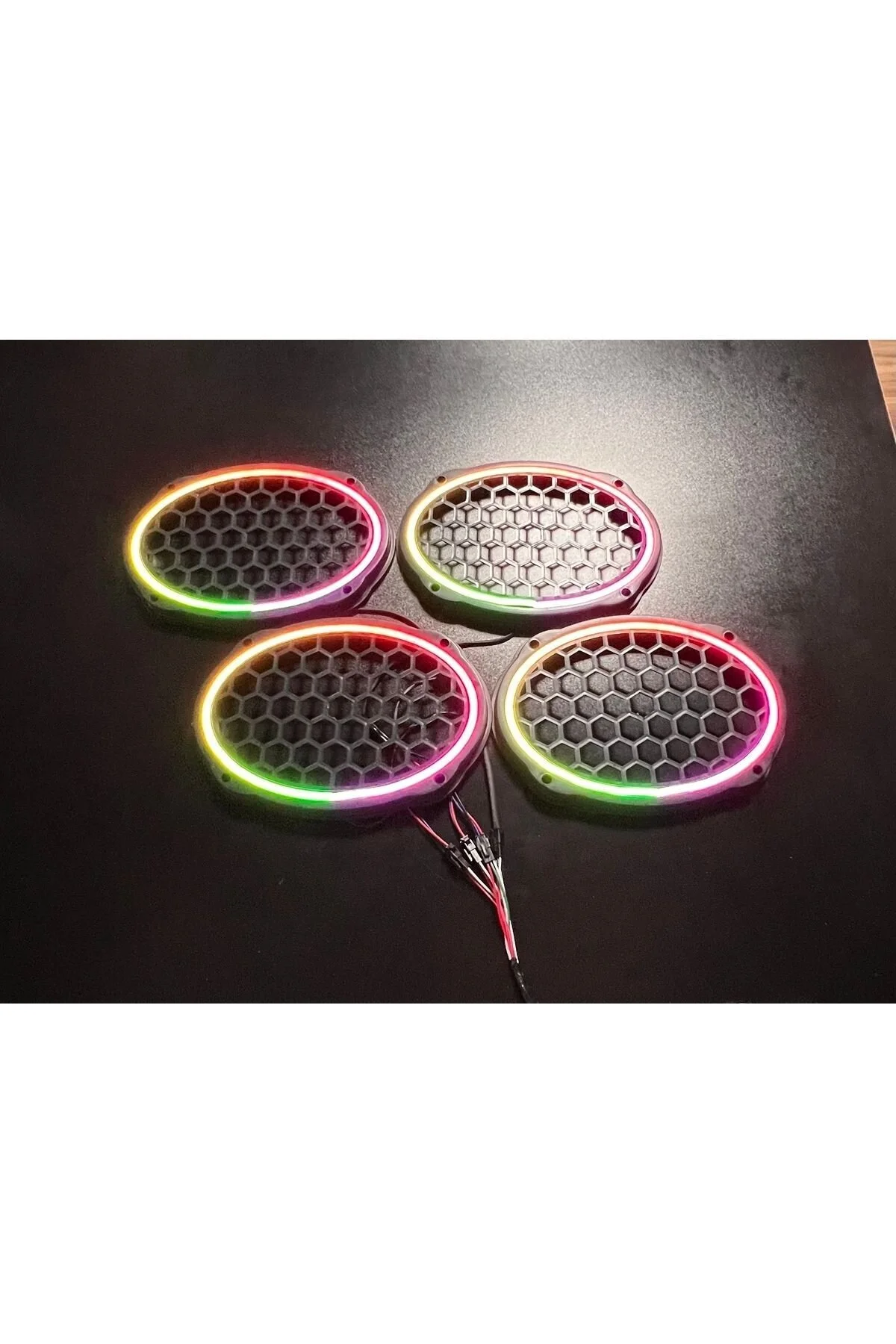 POZART AUDİO SYSTEMS Piksel Neon Ledli Oval 6*9 Hoparlör Midrange Kapağı 4adet Kapak+Modül Soket Tak Çıkart Kolay Montaj