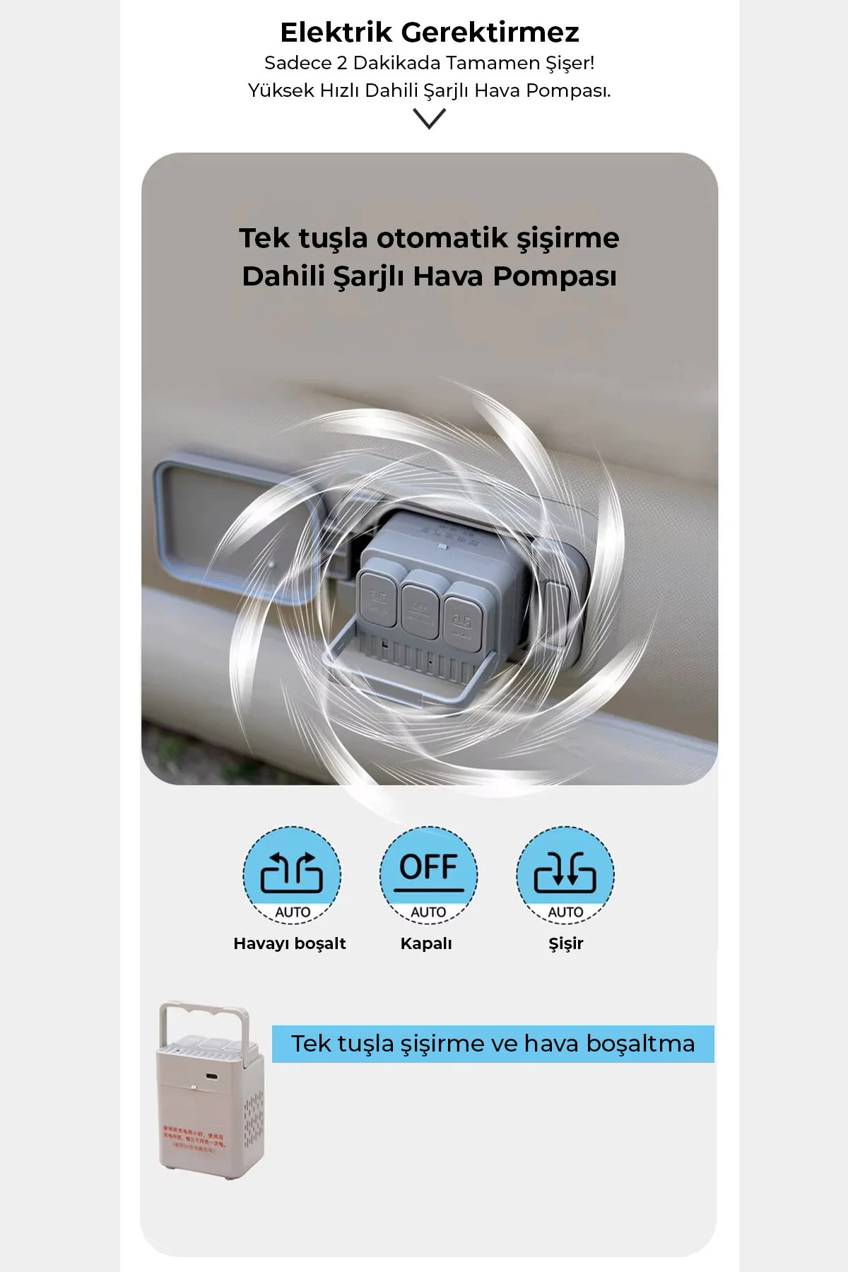 ROBO Kendi kendine şişen otomatik tek kişilik yatak