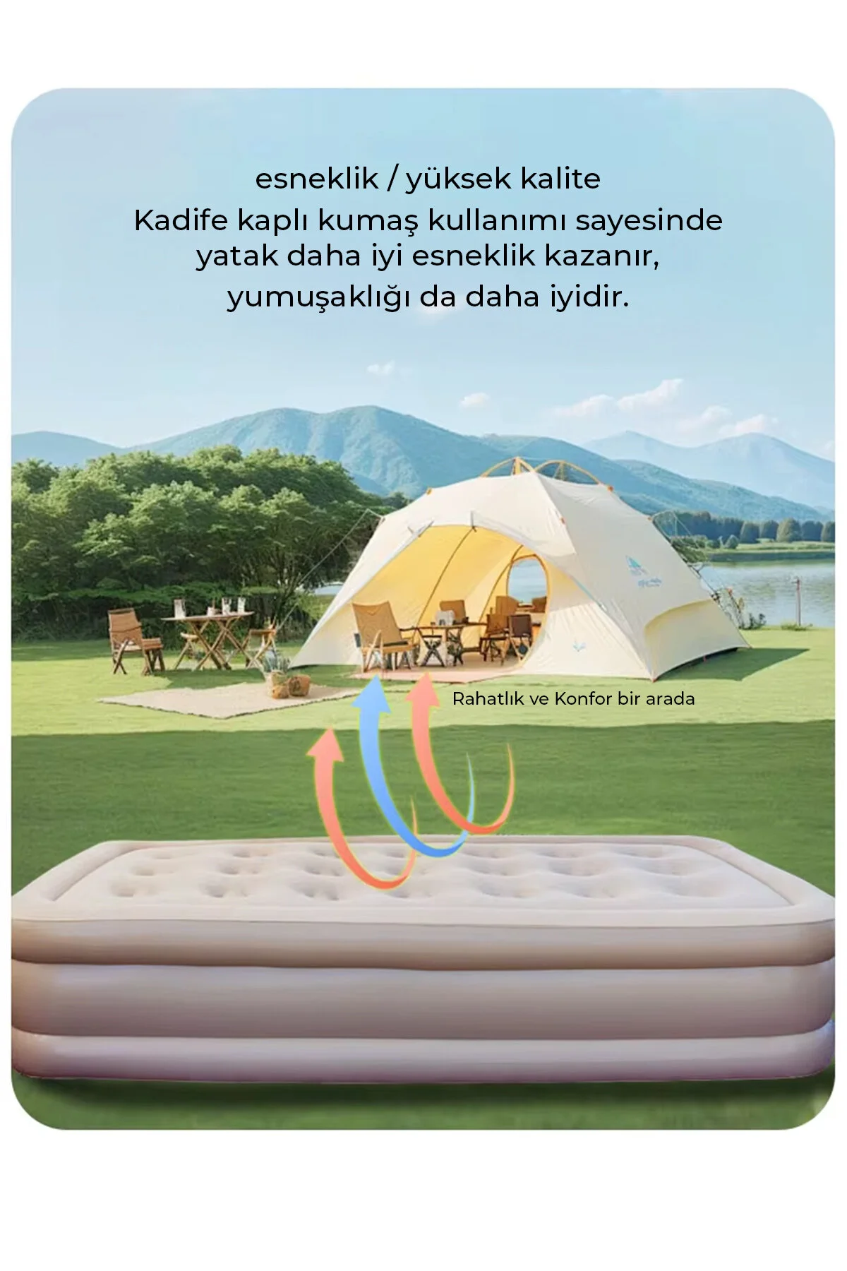 ROBO Kendi kendine şişen otomatik tek kişilik yatak