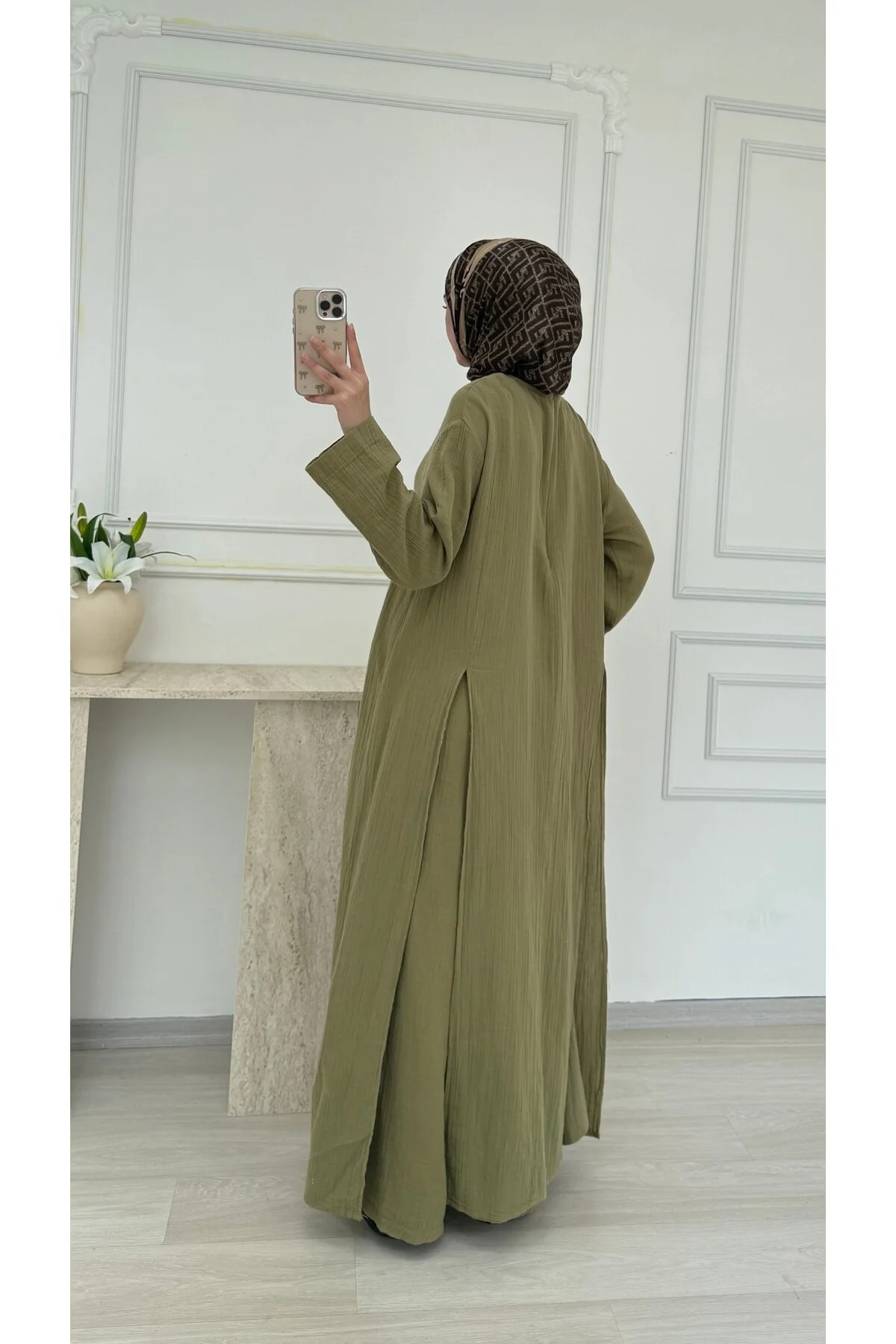 salisburys Molly Nelly Kadın Yırtmaçlı Tunik Muslin Pantolon Takım