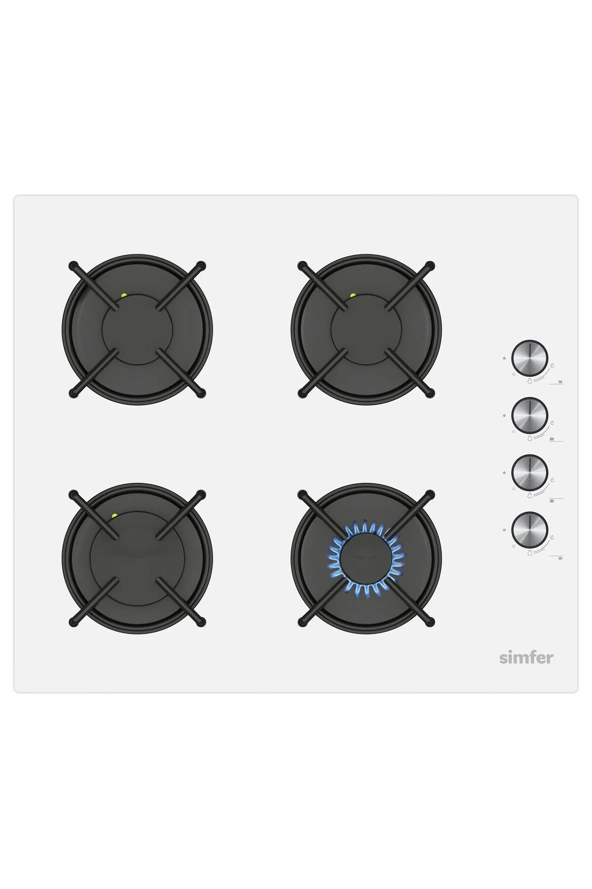 Simfer Ankastre Set Beyaz Mekanik Power Turbo Fanlı Cam Ocaklı 3'lü Set (Fırın + Ocak + Davlumbaz)