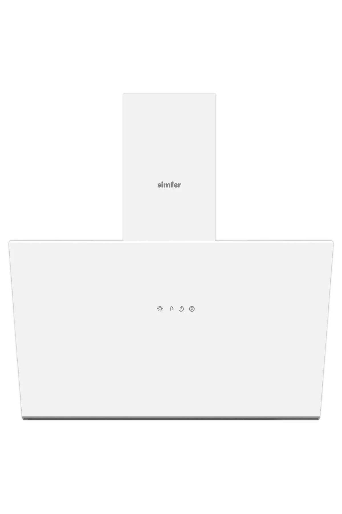 Simfer Ankastre Set Beyaz Mekanik Power Turbo Fanlı Cam Ocaklı 3'lü Set (Fırın + Ocak + Davlumbaz)