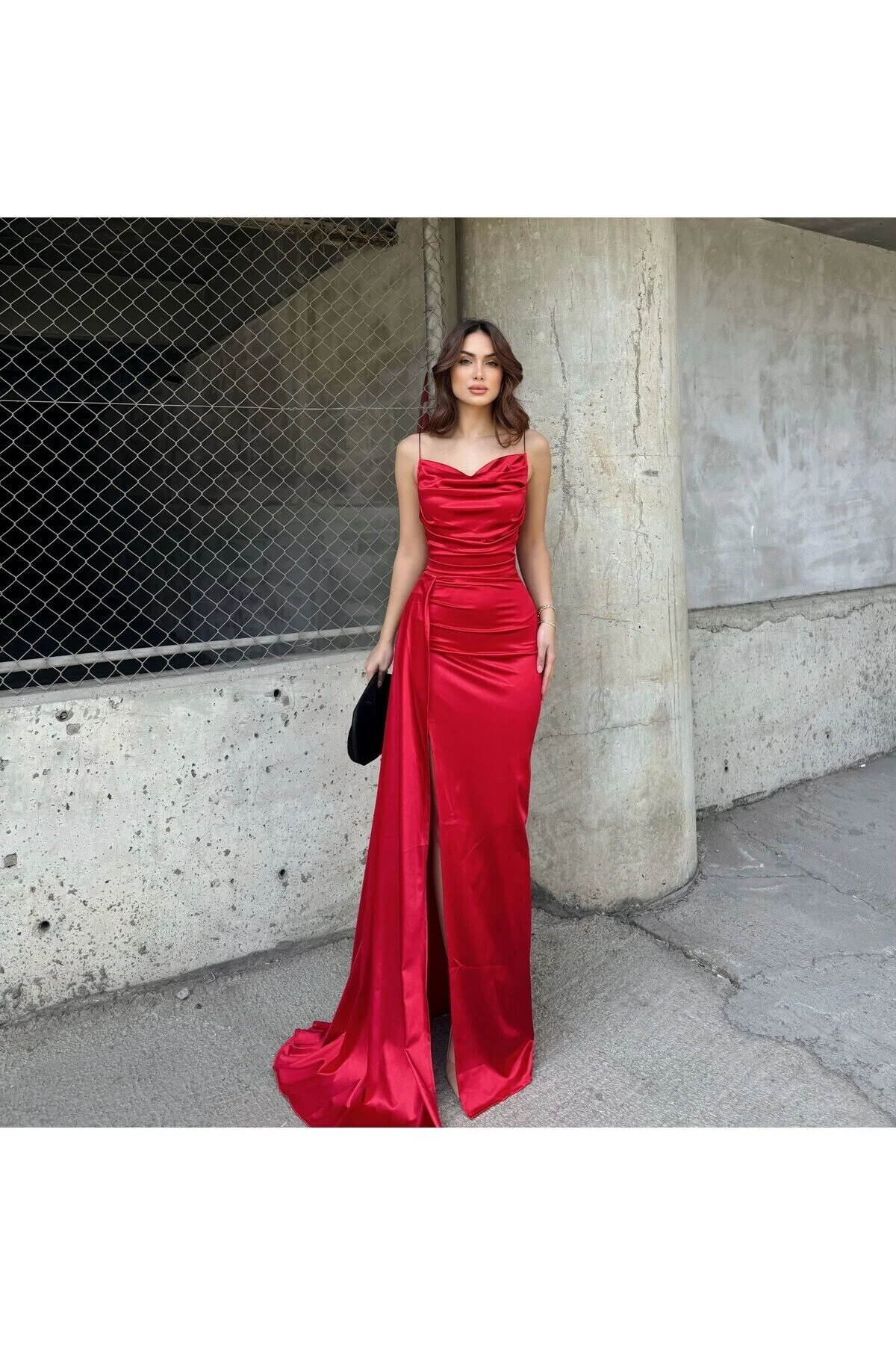Sindimoda Degaje Yaka Yırtmaçlı Abiye 582243