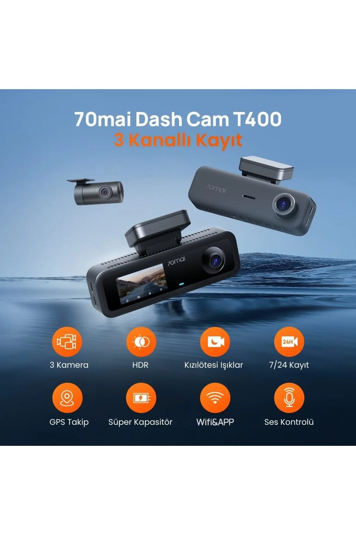 70MAİ T400 Ön Kamera +İç Kamera + RC21 Arka Kamera