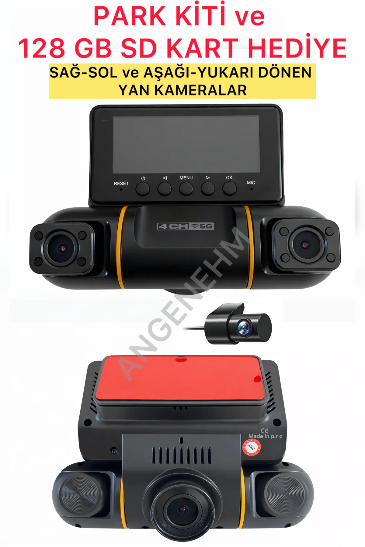 Angenehm 4 KAMERALI 4K Yapay Zekalı Plaka Okuma Full Donanımlı ve Full Paket 4K 2K 2K 2K Ultra Full HD Adas Gps Wifi G Sensör Gece Görüş Ön Arka Araç İçi ve Dışı Kamera