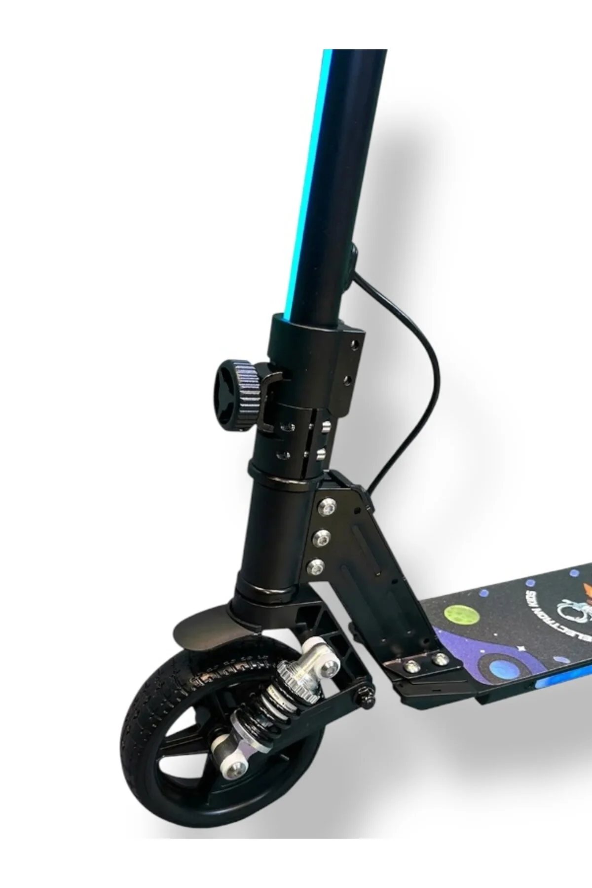 ASENASHOP Elektrikli Çocuk Amortisörlü Led'li Scooter 130 W ( Dizlik Ve Dirseklik Hediyeli)