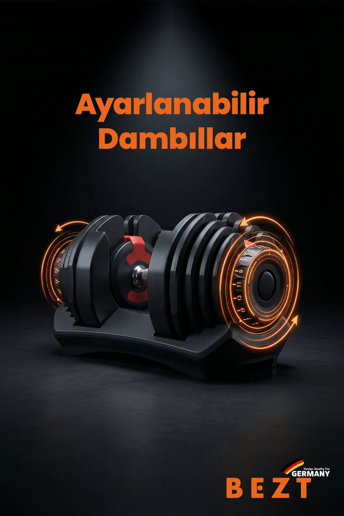 Bezt Pro Sports 40kg Ayarlanabilir Dambıl & Ağırlık Seti Kırmızı
