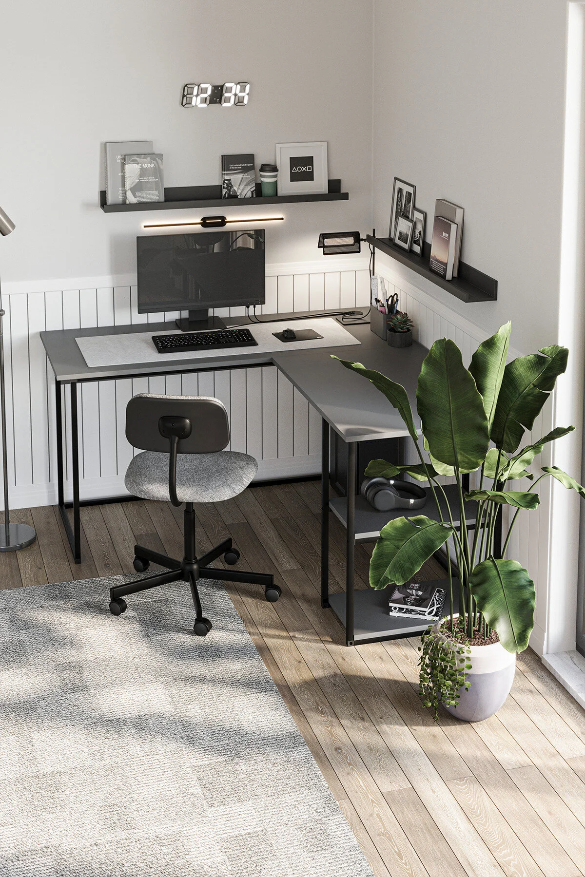 Bofigo Çalışma Masası Ofis Masası Köşe Masa Bilgisayar Masası Odin Antrasit