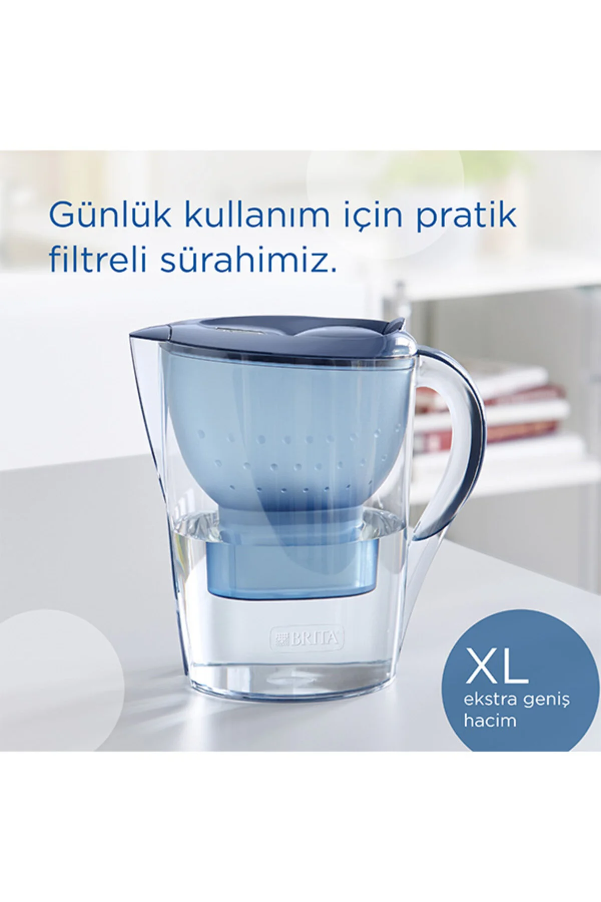 BRITA Marella XL 3x MAXTRA PRO Pure Performance Filtreli Su Arıtma Sürahisi - Mavi (3,5L)