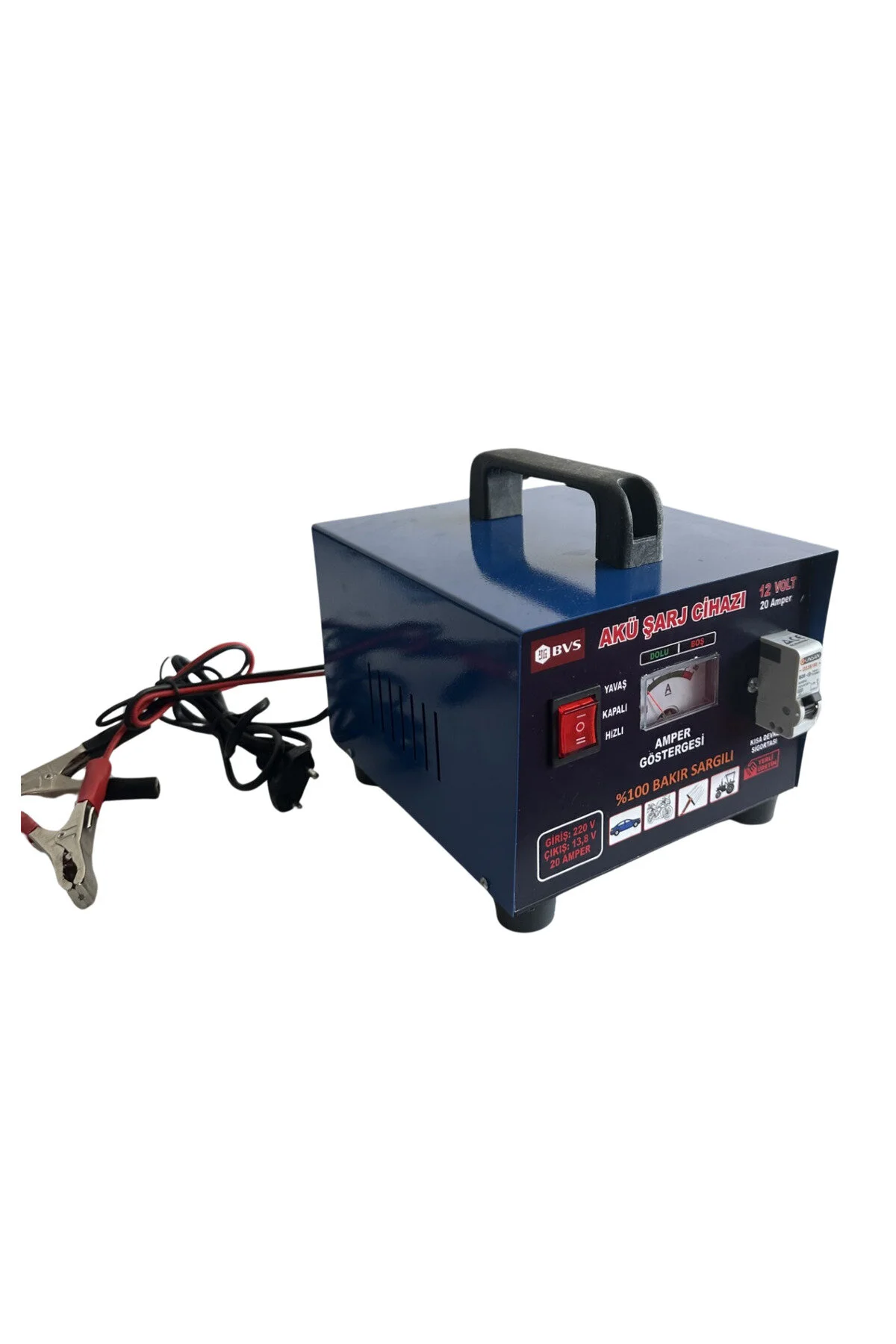 Bvs Elektronik Akü Şarj Cihazı 12 Volt 20 Amper 12 Volt 200 Ampere Kadar Tüm Aküleri Şarj Eder -Bakır Sargılı