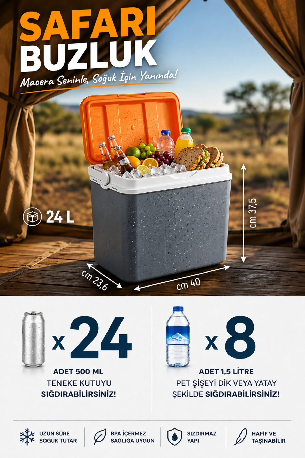 CAMPIOUS Safari Buzluk 24 Lt