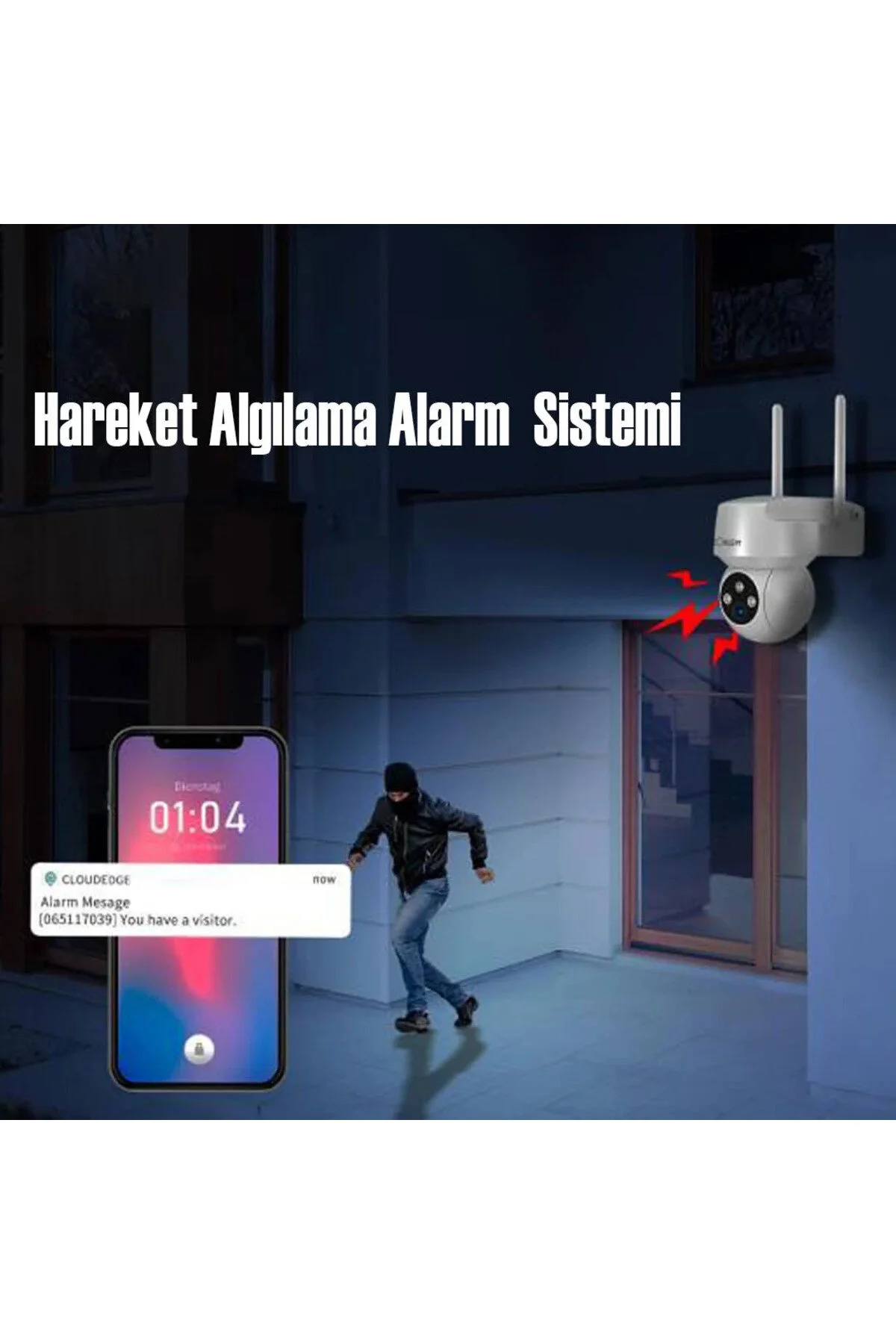 Cata CT-4051 Akıllı Dış Mekan 360° WiFi Güvenlik Kamerası 3MP Full HD Gece Görüşlü Ses ve Hareket Al