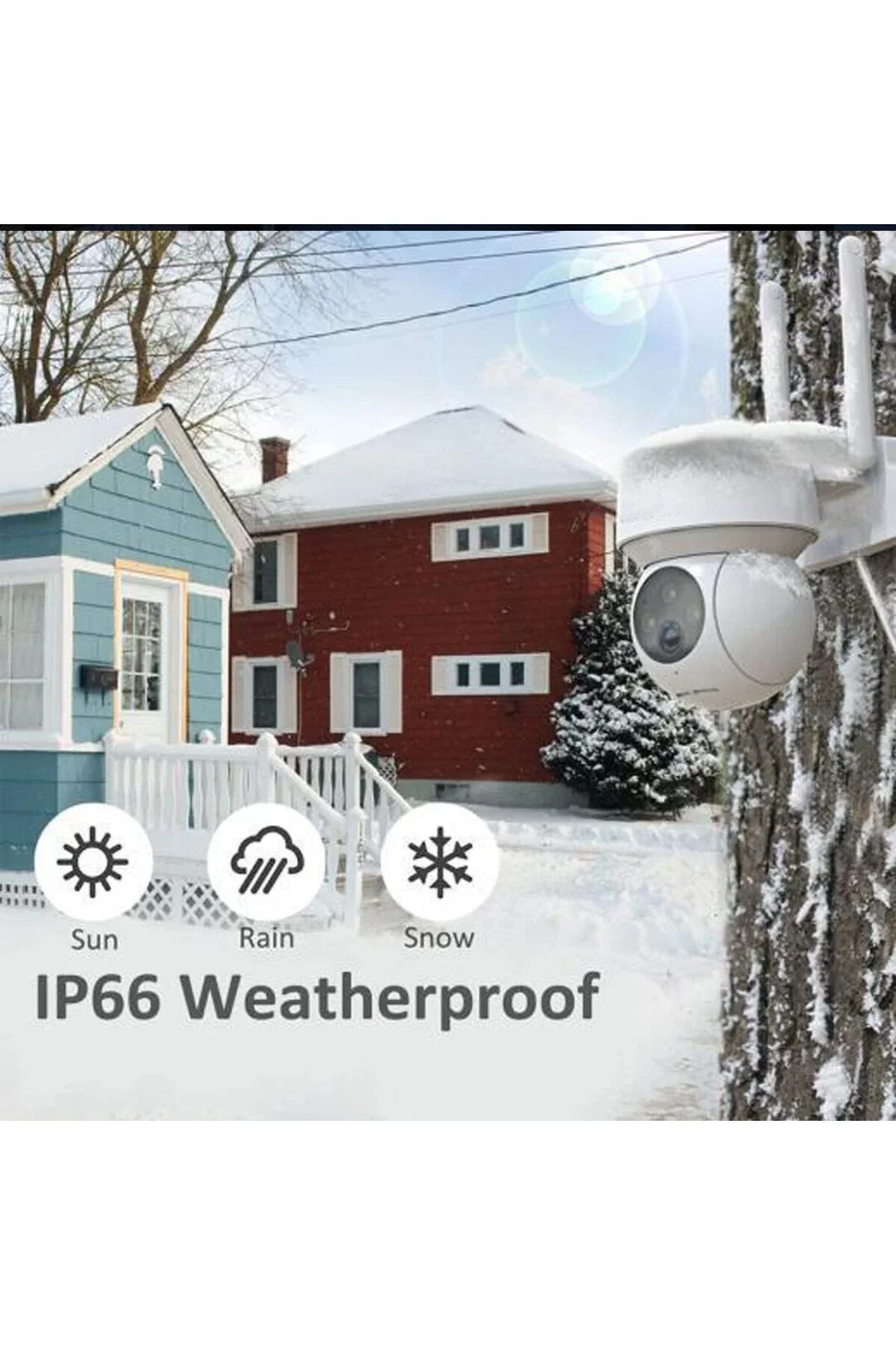 Cata CT-4051 Akıllı Dış Mekan 360° WiFi Güvenlik Kamerası 3MP Full HD Gece Görüşlü Ses ve Hareket Al