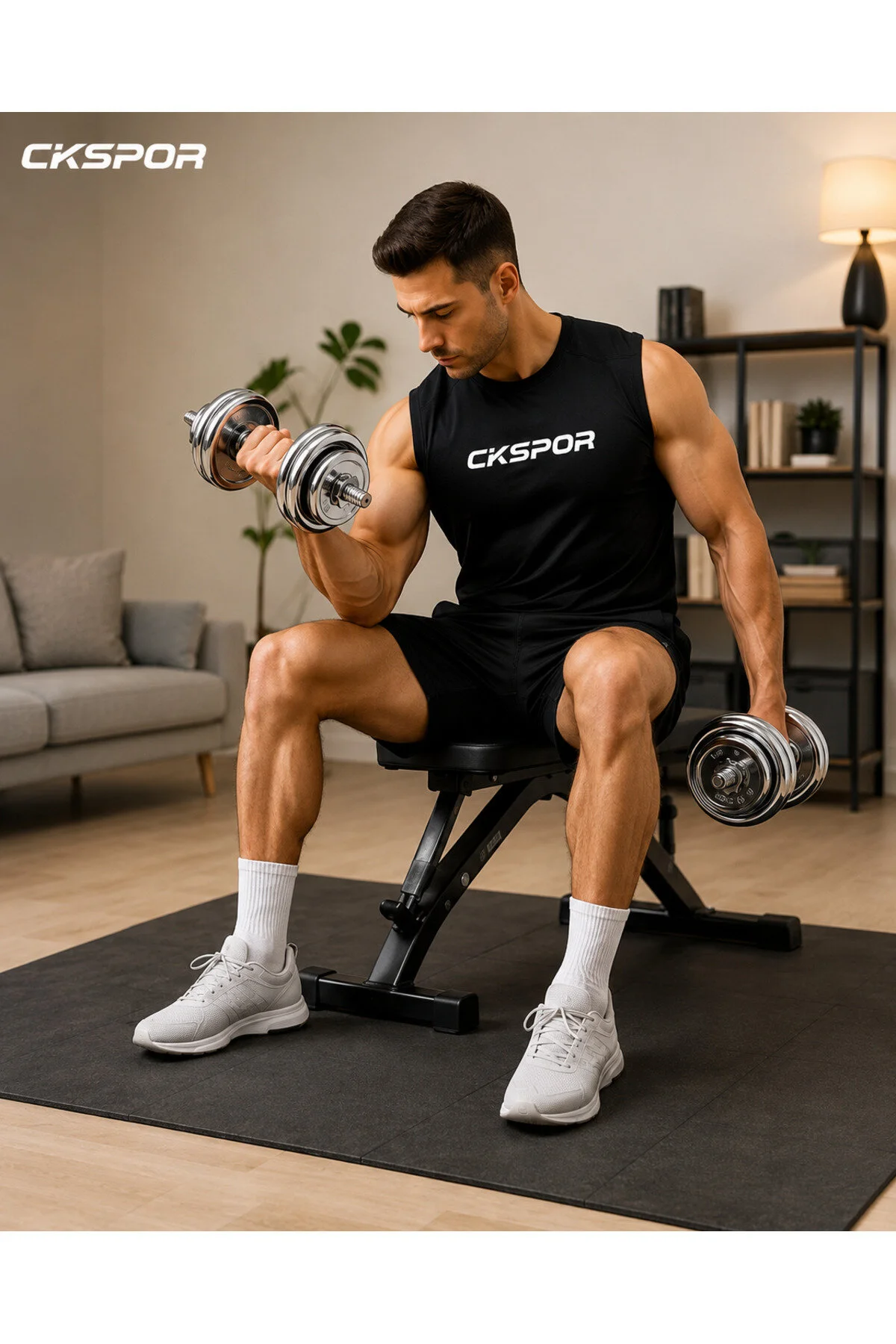 CKSpor 30 Kg Krom Dumbell Seti Çantalı Döküm Plaka Dambıl Seti CKS420