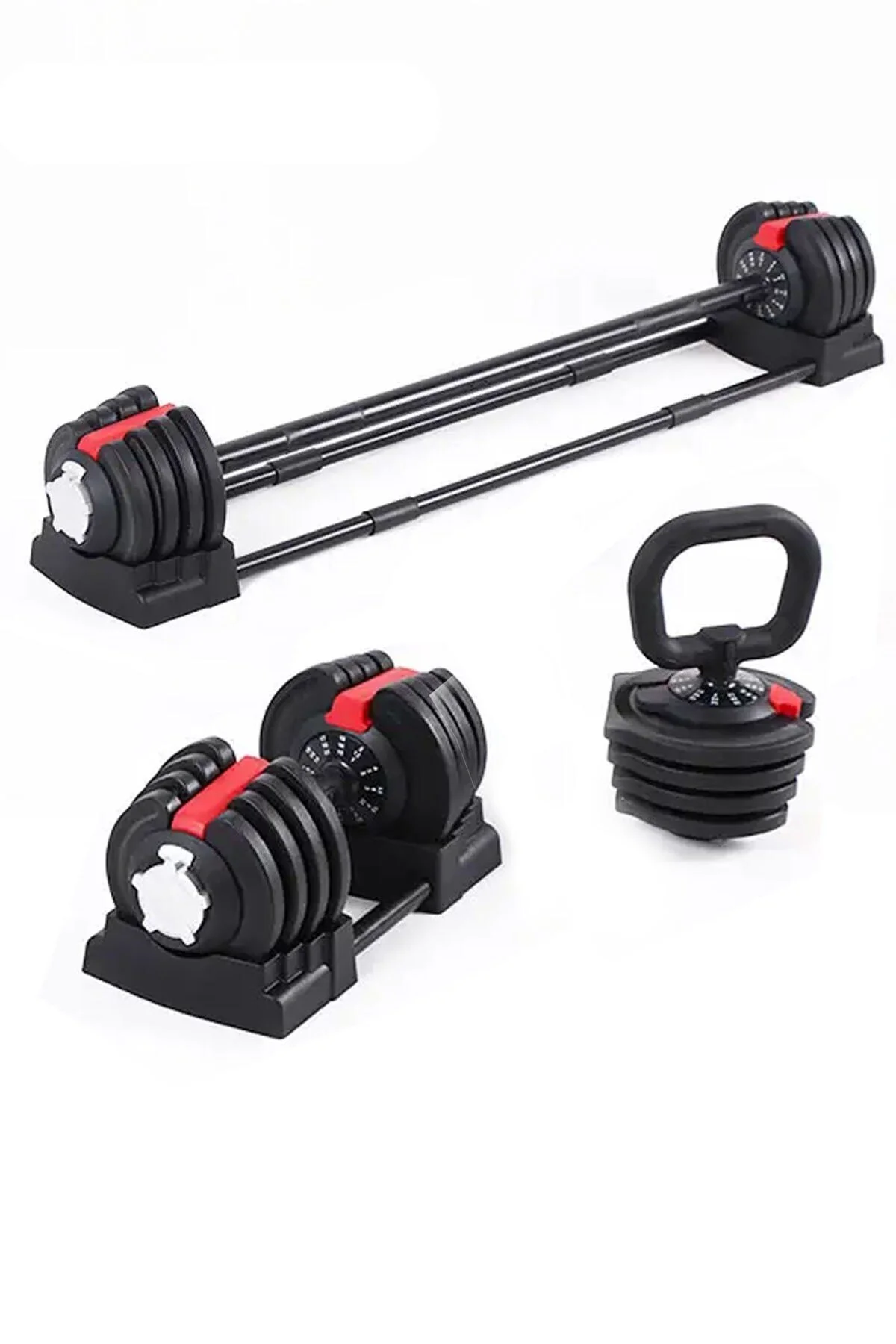 CKSpor Ayarlanabilir 3 In 1 Dumbell Ağırlık Seti Dambıl Halter Set Kettlebell 19-20 Kg CKS171