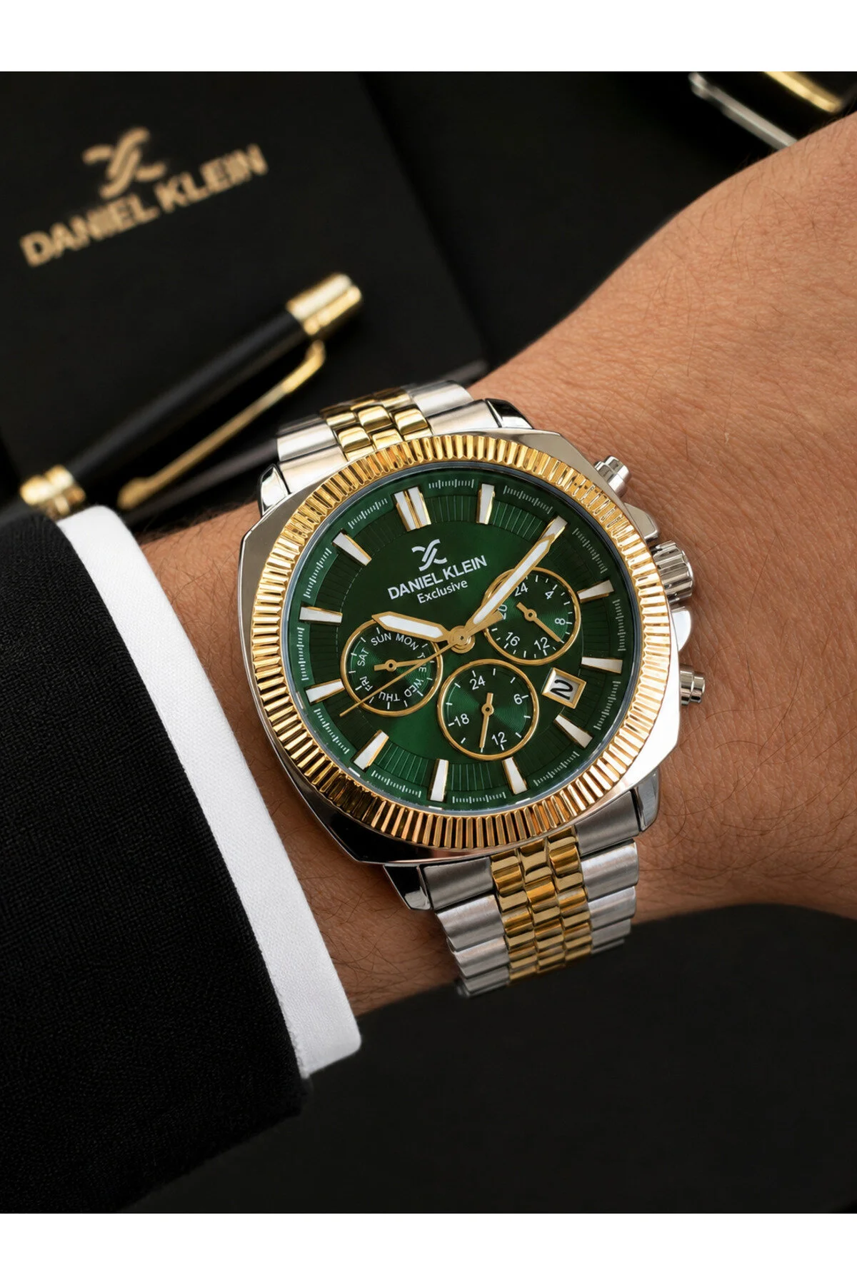 Daniel Klein Çelik Kordon Rolex Kasa+Takvim 3 Atm Suya Dayanıklı Erkek Kol Saati EDK.1.10665-7
