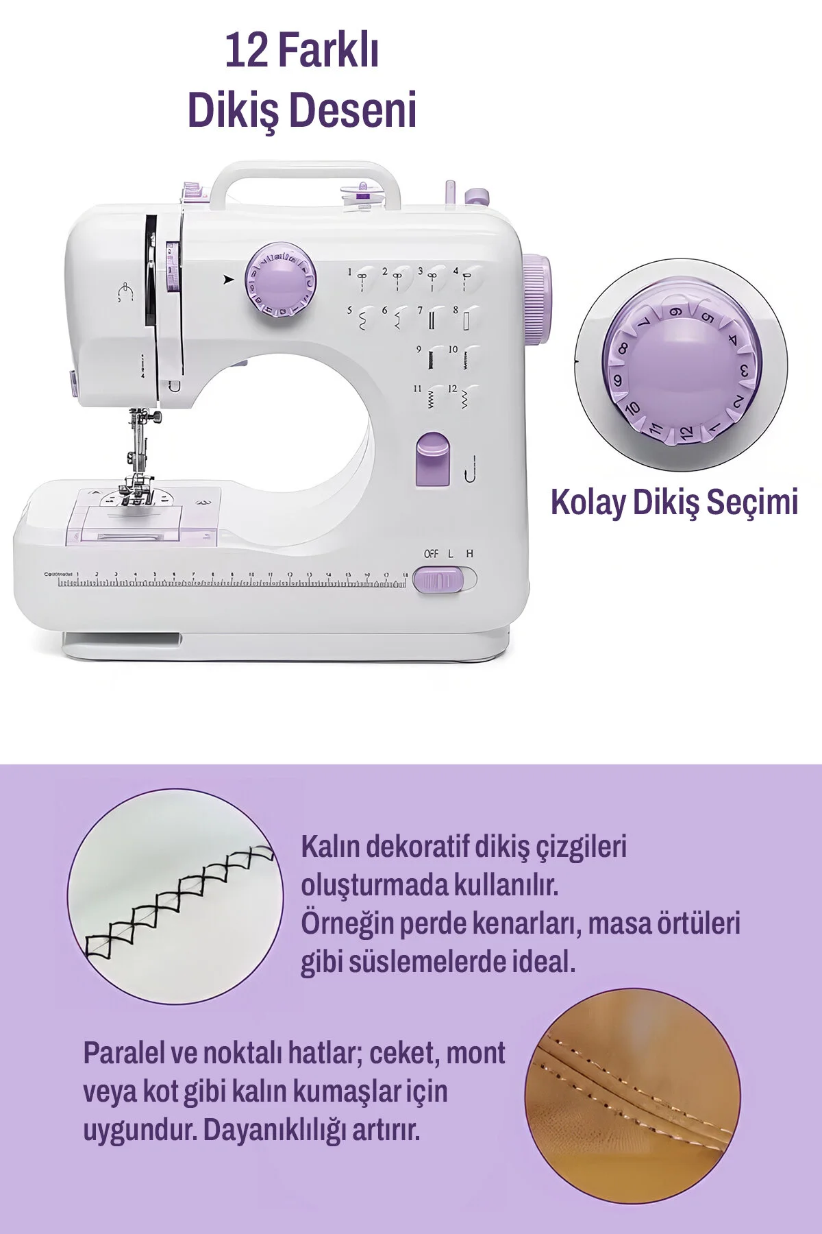 DEMPOWER 12 Dikiş Fonksiyonlu Ev Tipi Dikiş Makinesi