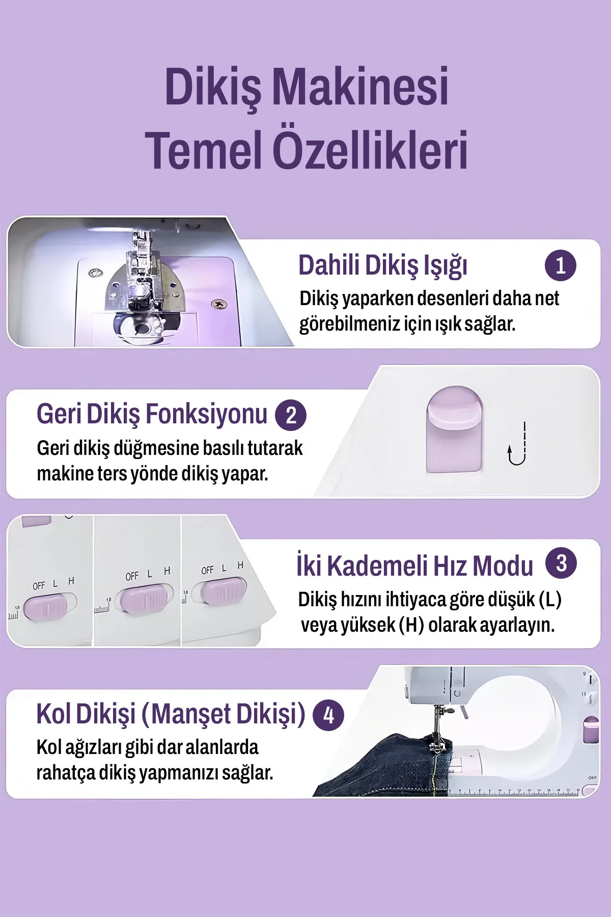 DEMPOWER 12 Dikiş Fonksiyonlu Ev Tipi Dikiş Makinesi